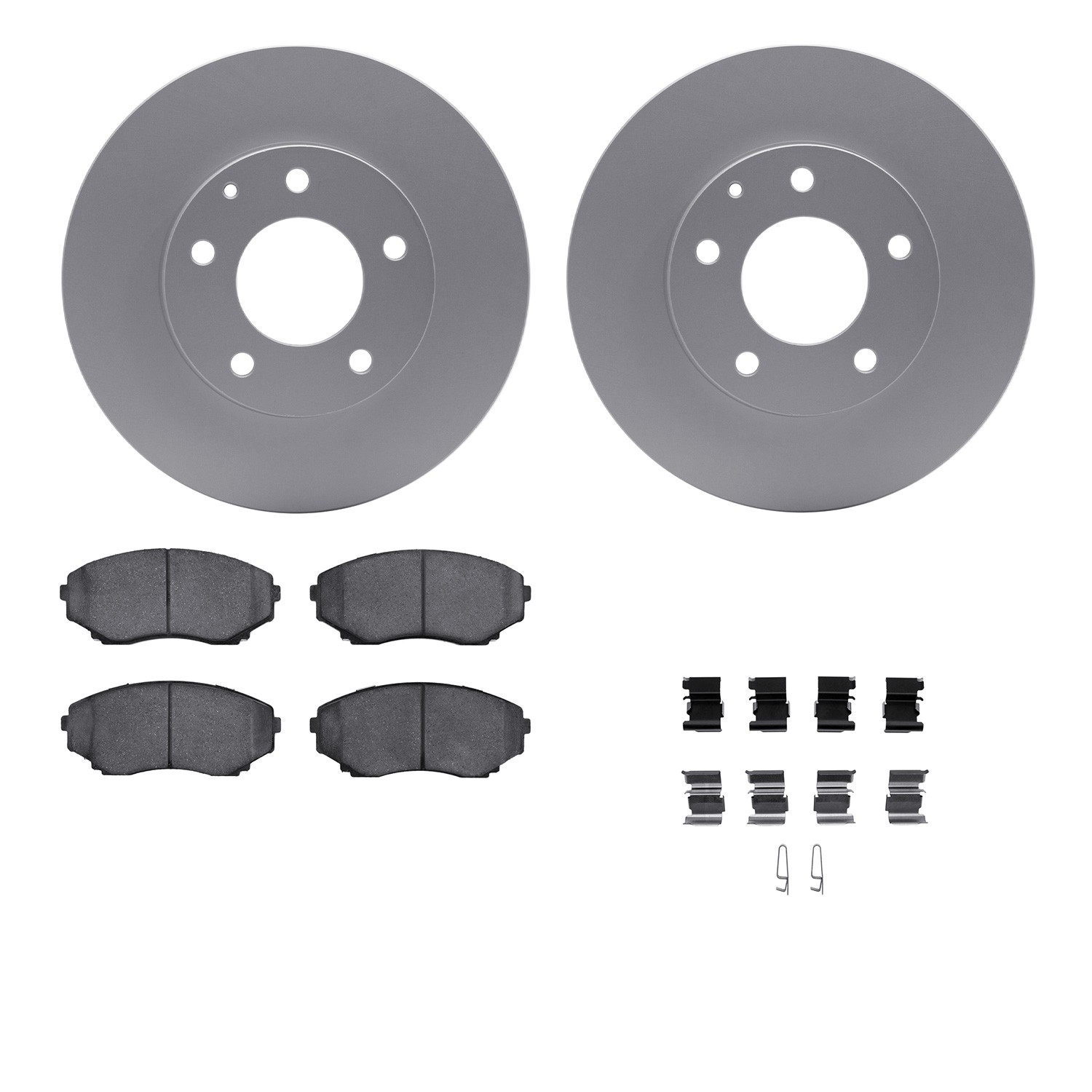 DFC GEOSPEC Coated Rotors with 5000 Brake Pads - Ceramic and Hardware