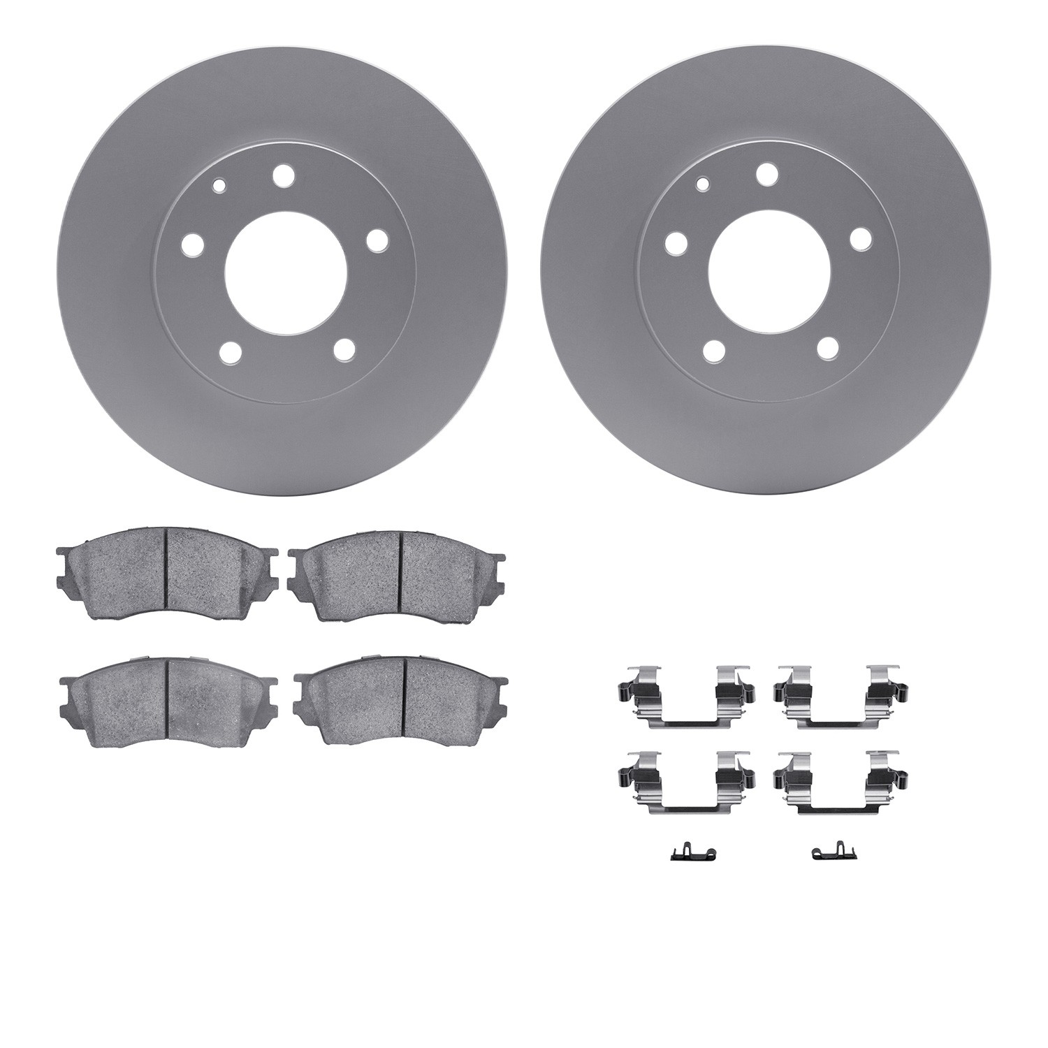DFC GEOSPEC Coated Rotors with 5000 Brake Pads - Ceramic and Hardware