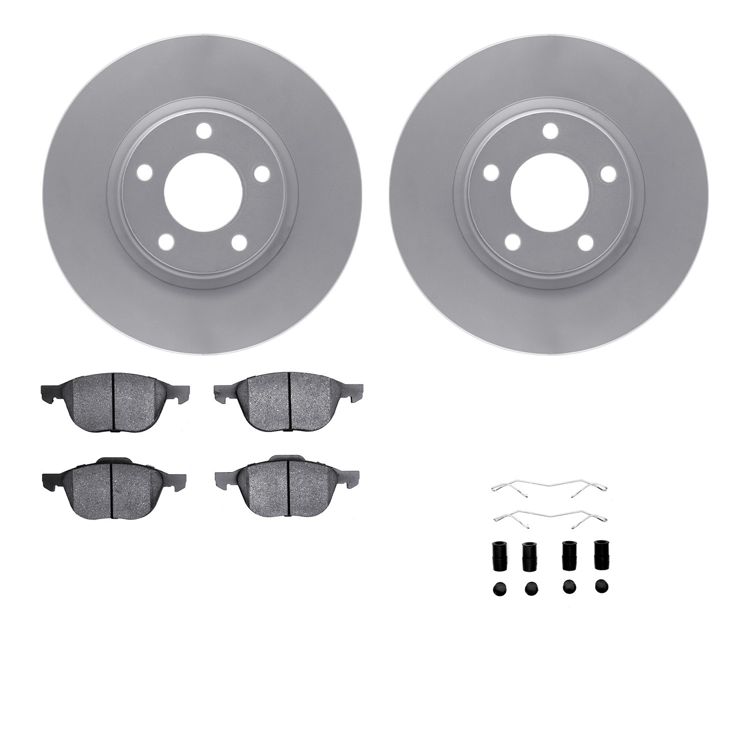 DFC GEOSPEC Coated Rotors with 5000 Brake Pads - Ceramic and Hardware
