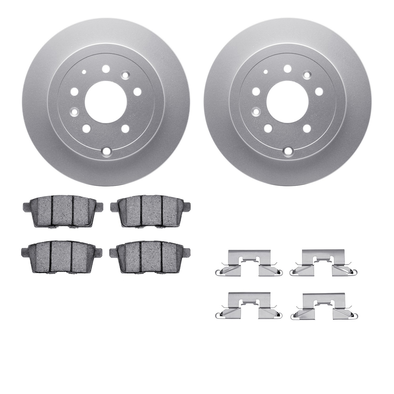 DFC GEOSPEC Coated Rotors with 5000 Brake Pads - Ceramic and Hardware