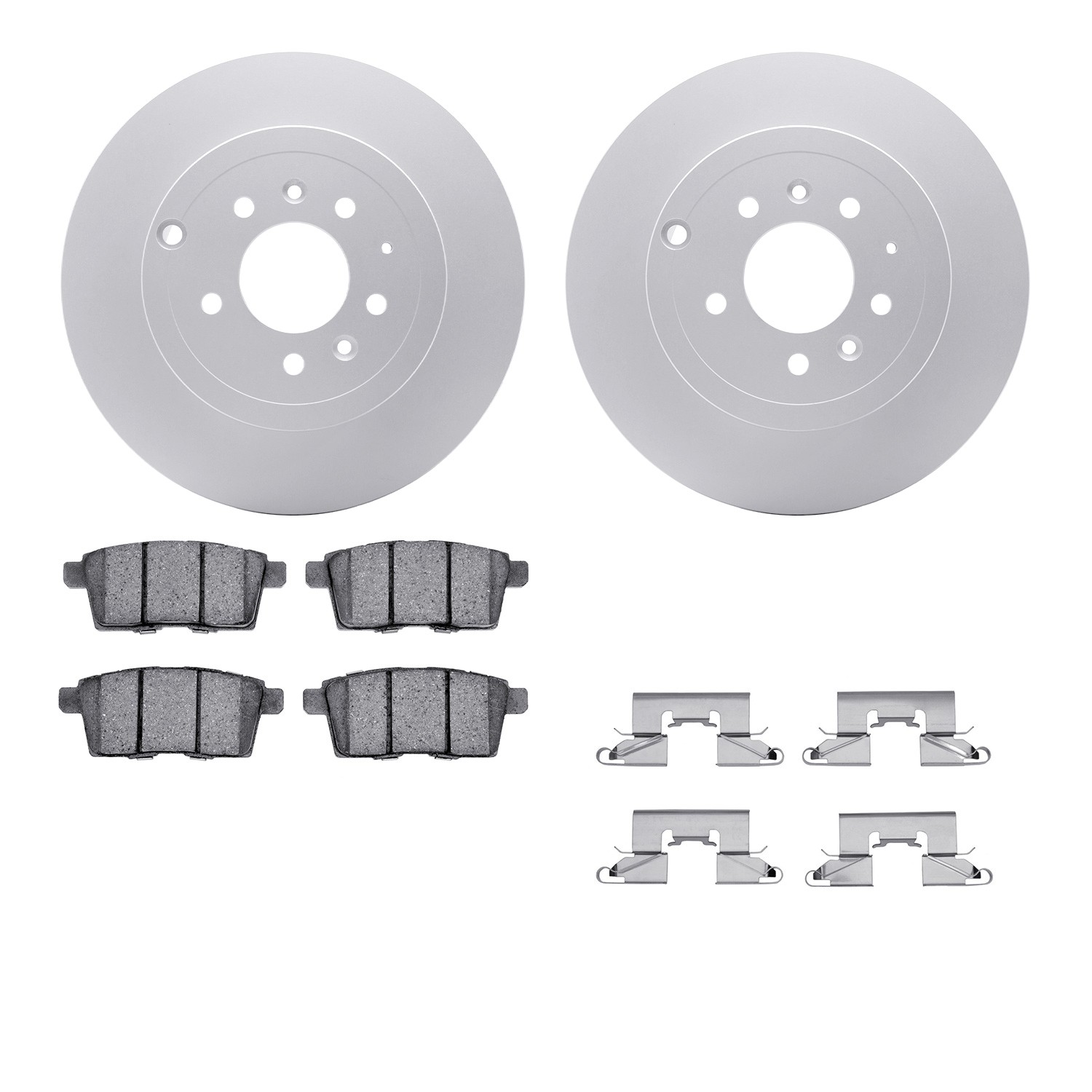 DFC GEOSPEC Coated Rotors with 5000 Brake Pads - Ceramic and Hardware