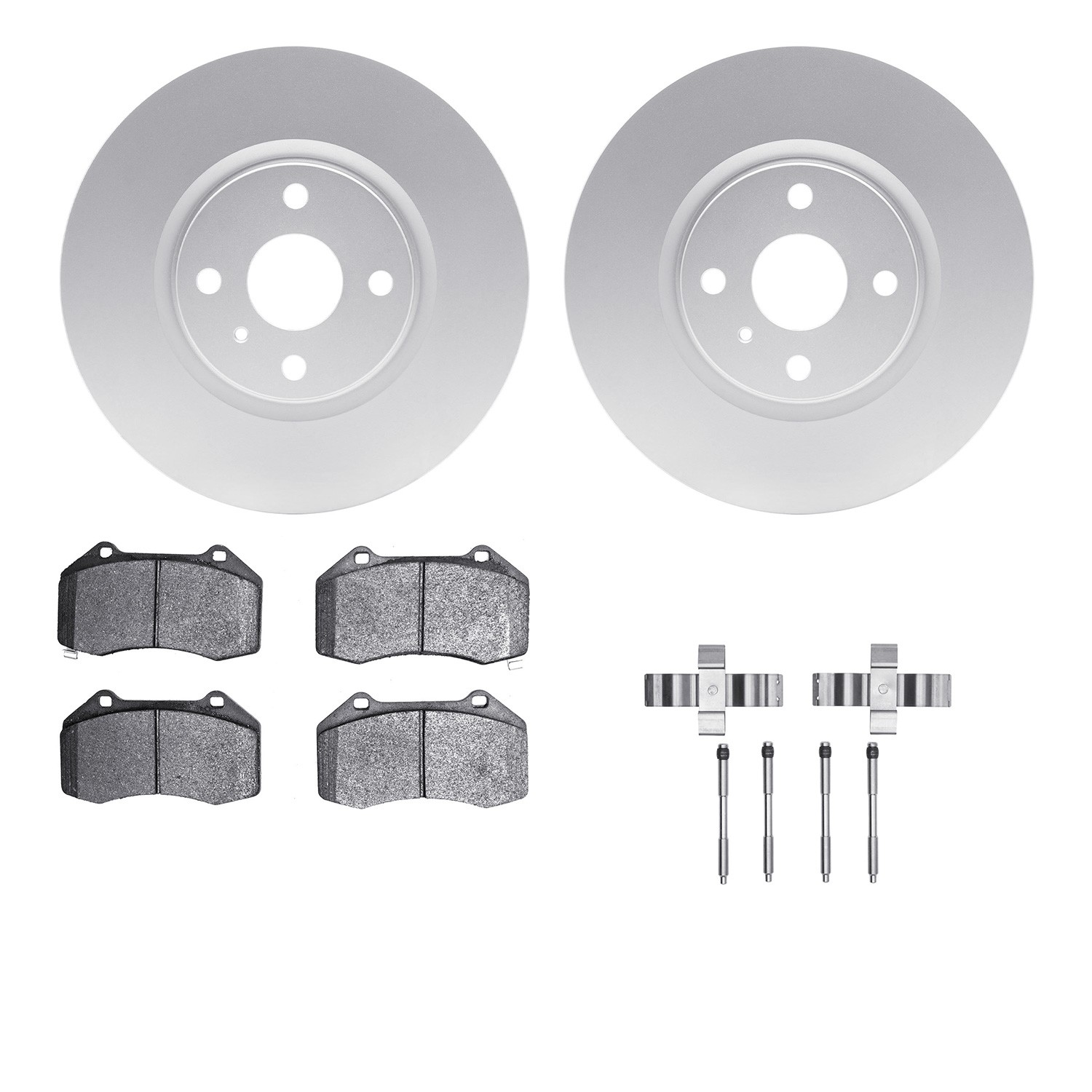 DFC GEOSPEC Coated Rotors with 5000 Brake Pads - Ceramic and Hardware