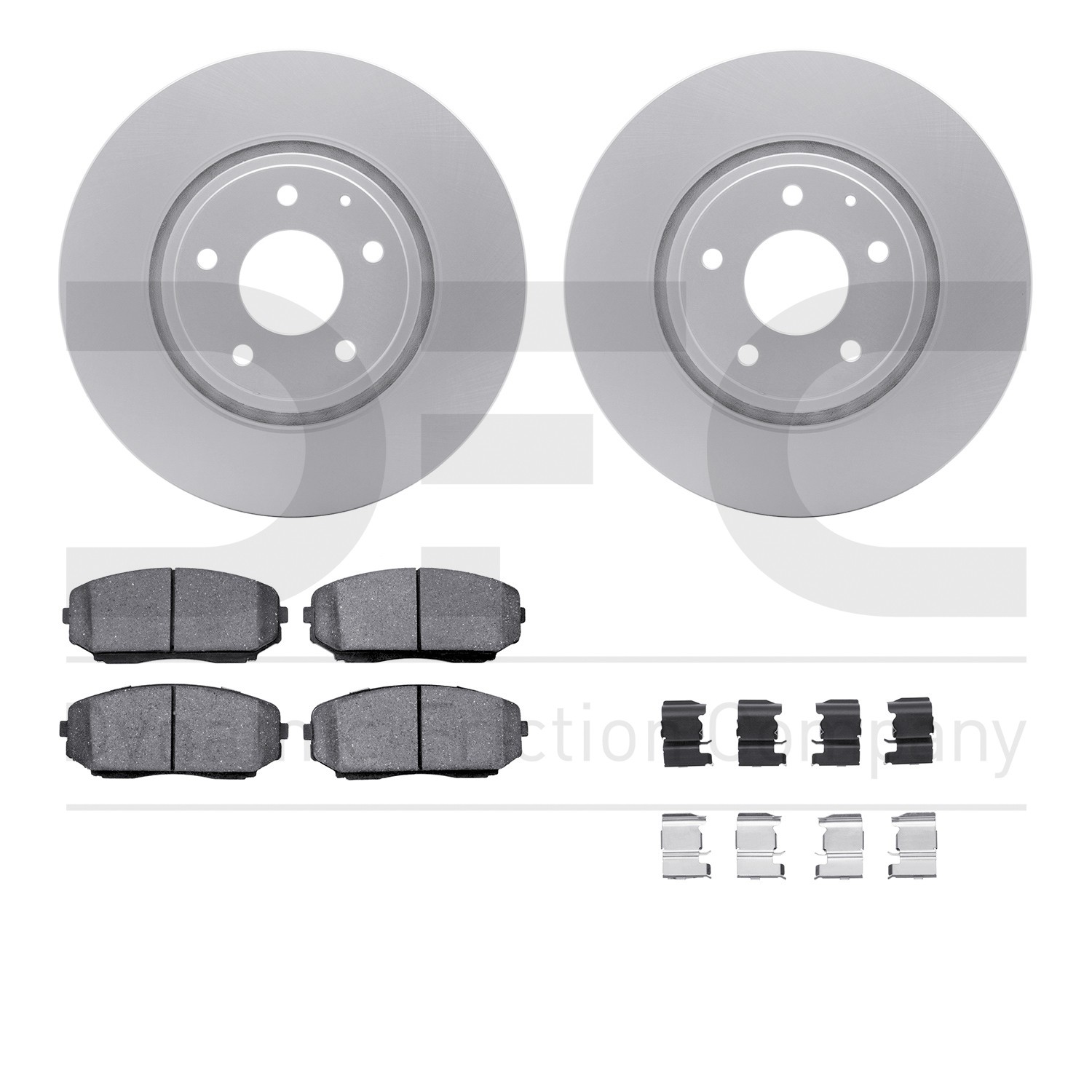 DFC GEOSPEC Coated Rotors with 5000 Brake Pads - Ceramic and Hardware