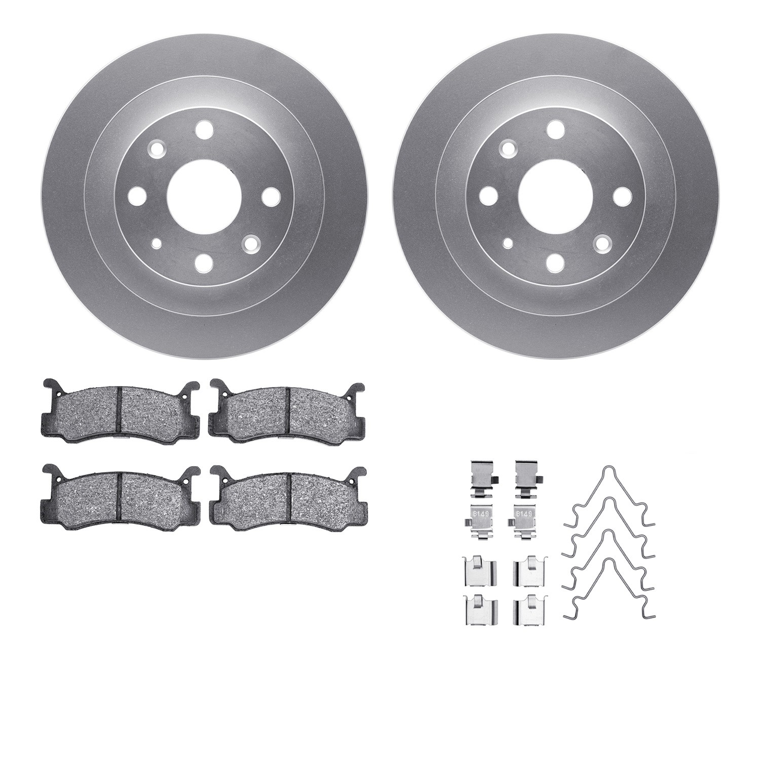 DFC GEOSPEC Coated Rotors with 5000 Brake Pads - Ceramic and Hardware