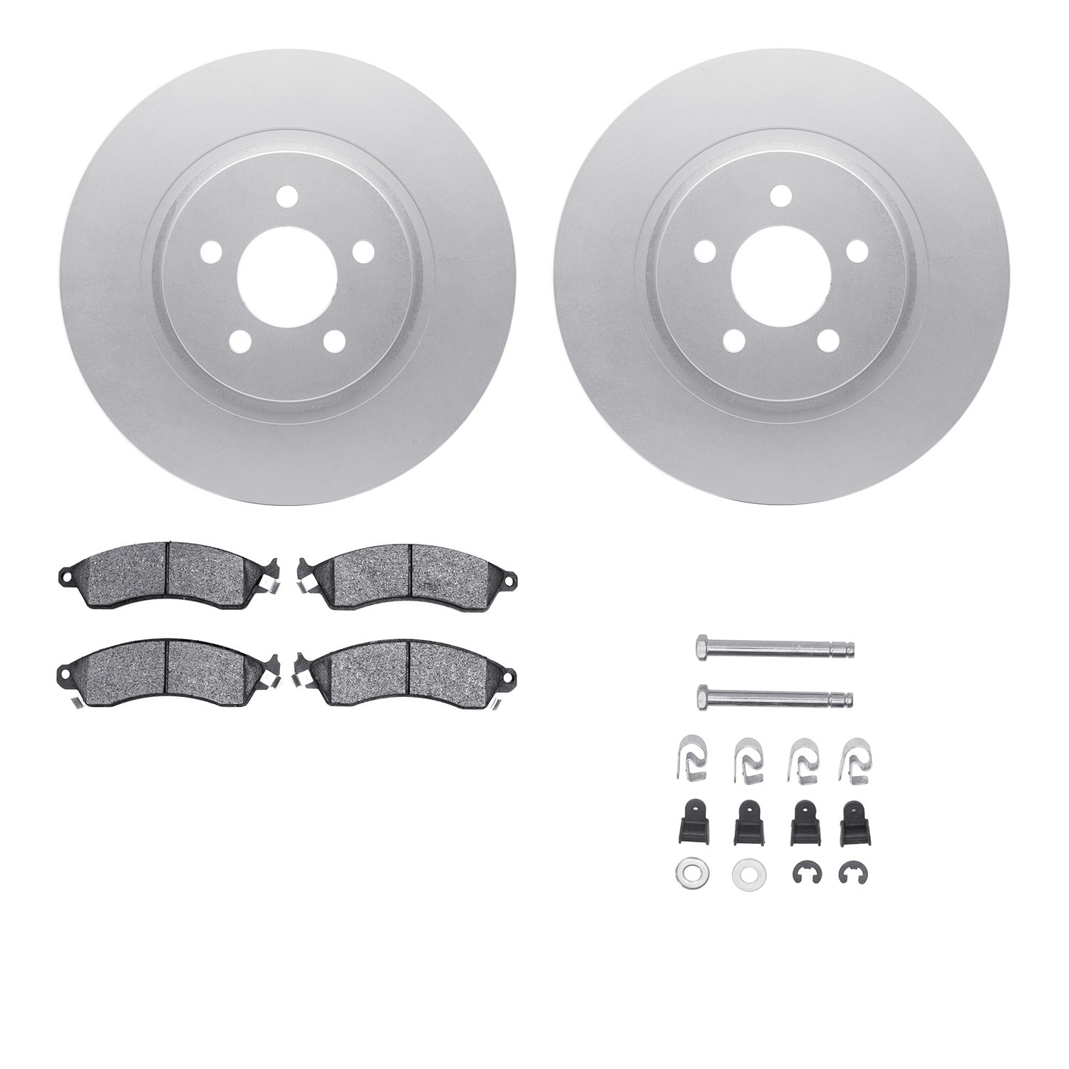 DFC GEOSPEC Coated Rotors with 5000 Brake Pads - Ceramic and Hardware