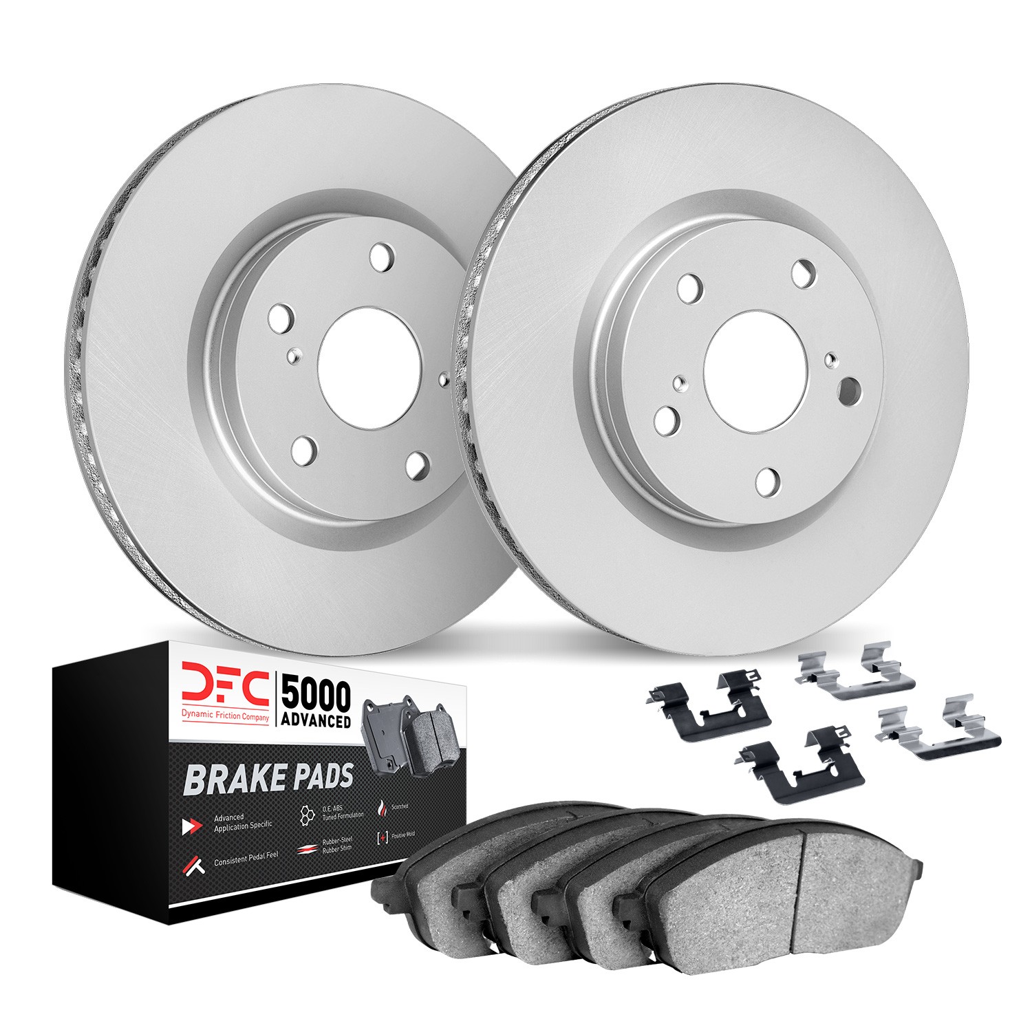 DFC GEOSPEC Coated Rotors with 5000 Brake Pads - Ceramic and Hardware