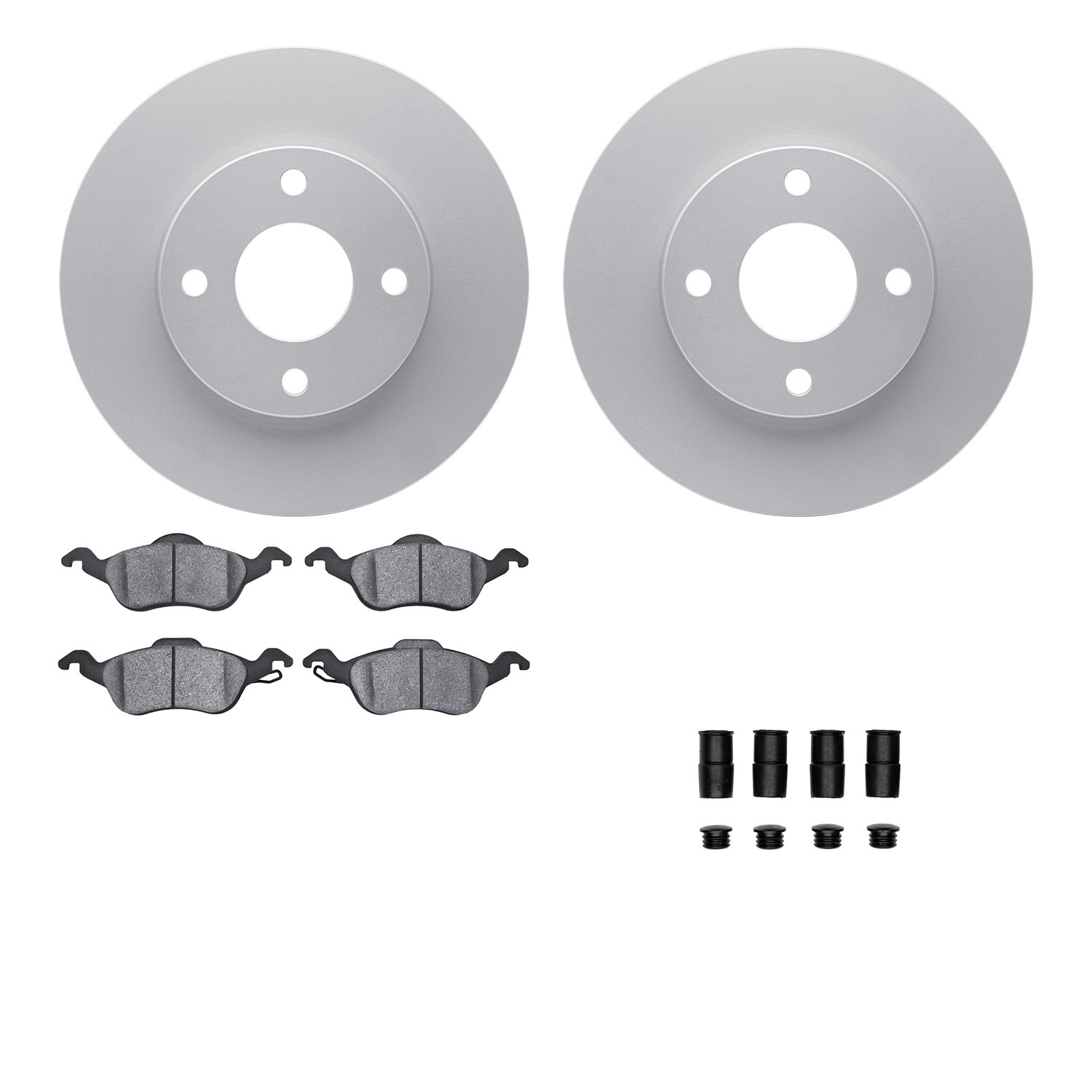 DFC GEOSPEC Coated Rotors with 5000 Brake Pads - Ceramic and Hardware