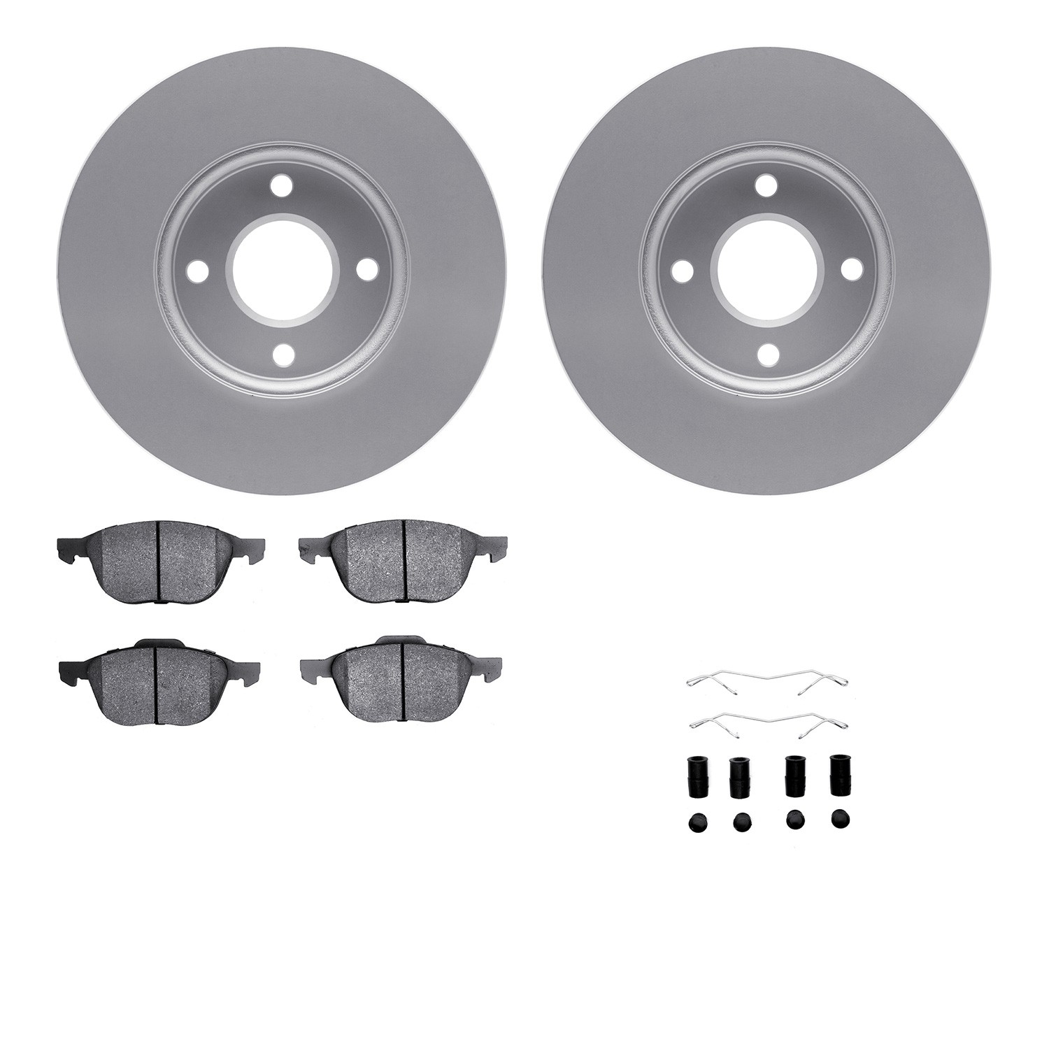 DFC GEOSPEC Coated Rotors with 5000 Brake Pads - Ceramic and Hardware