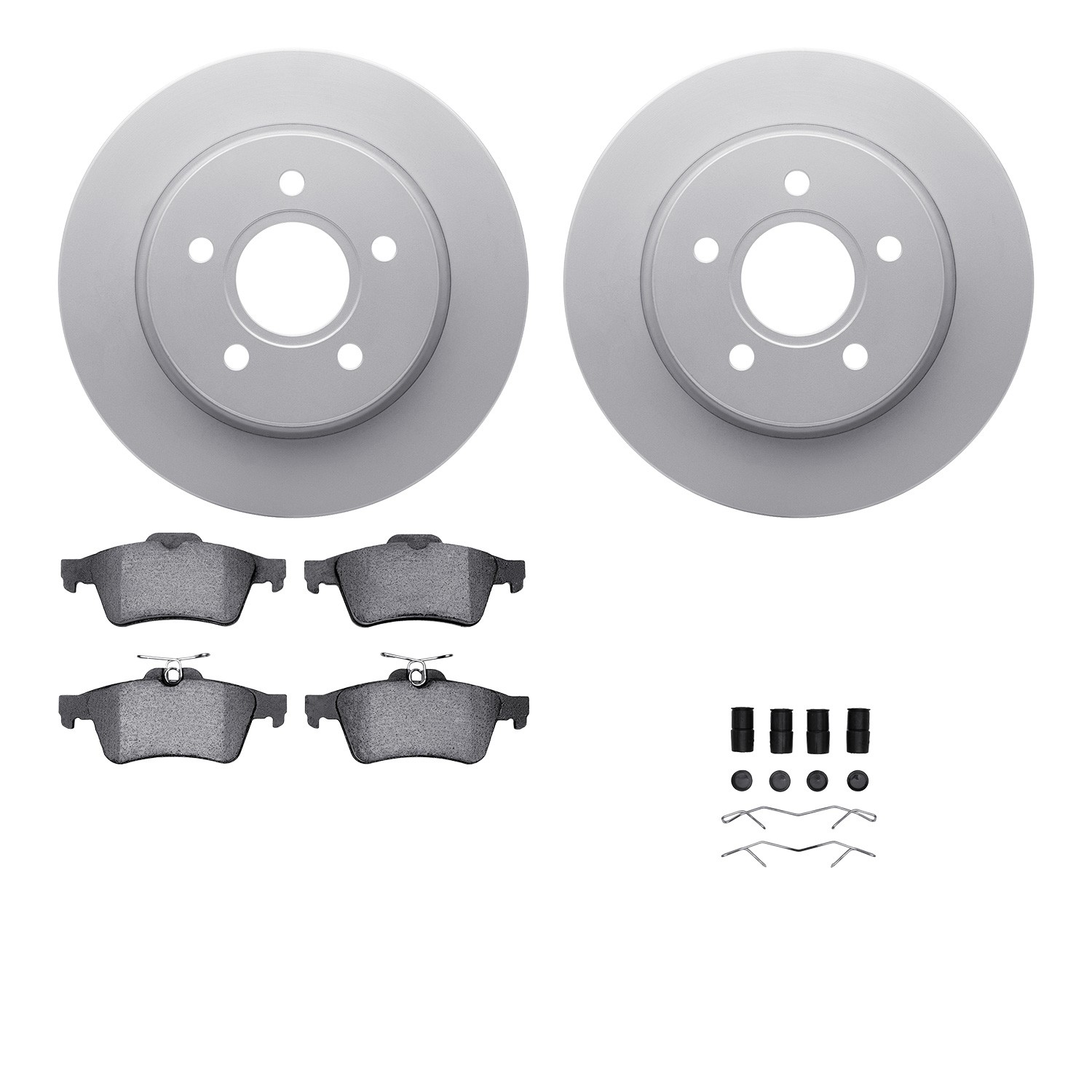DFC GEOSPEC Coated Rotors with 5000 Brake Pads - Ceramic and Hardware