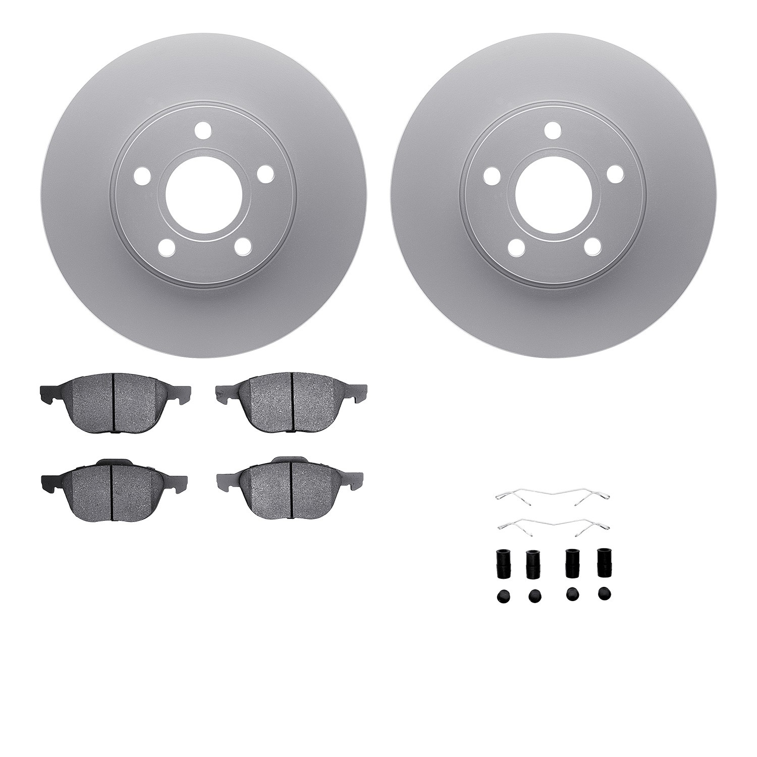 DFC GEOSPEC Coated Rotors with 5000 Brake Pads - Ceramic and Hardware