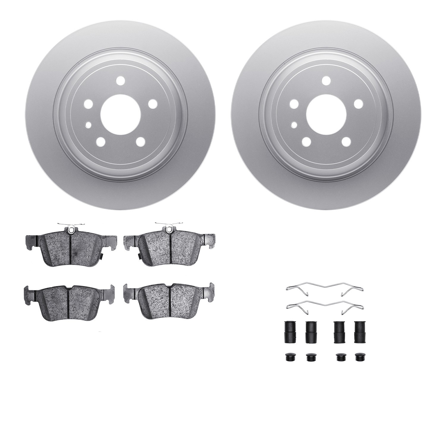 DFC GEOSPEC Coated Rotors with 5000 Brake Pads - Ceramic and Hardware