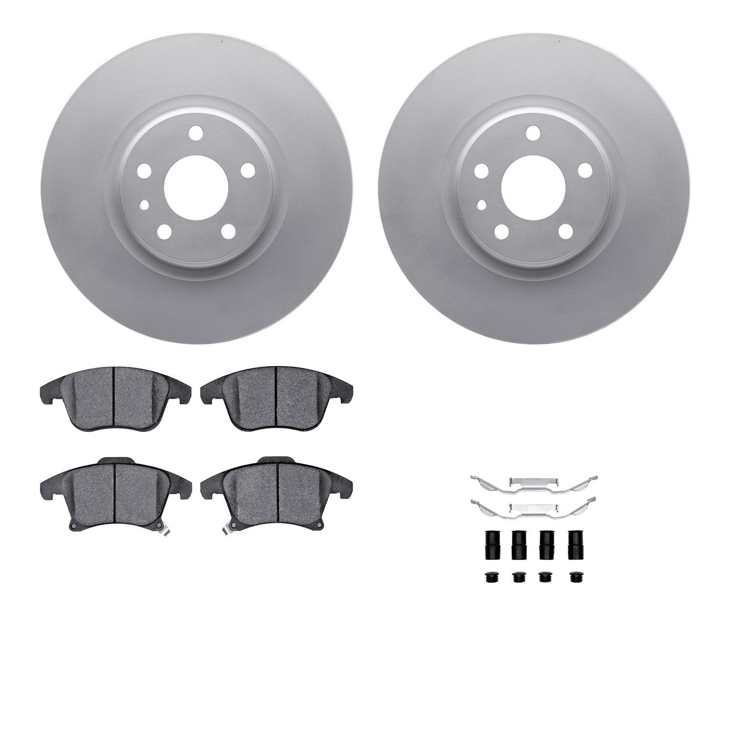DFC GEOSPEC Coated Rotors with 5000 Brake Pads - Ceramic and Hardware
