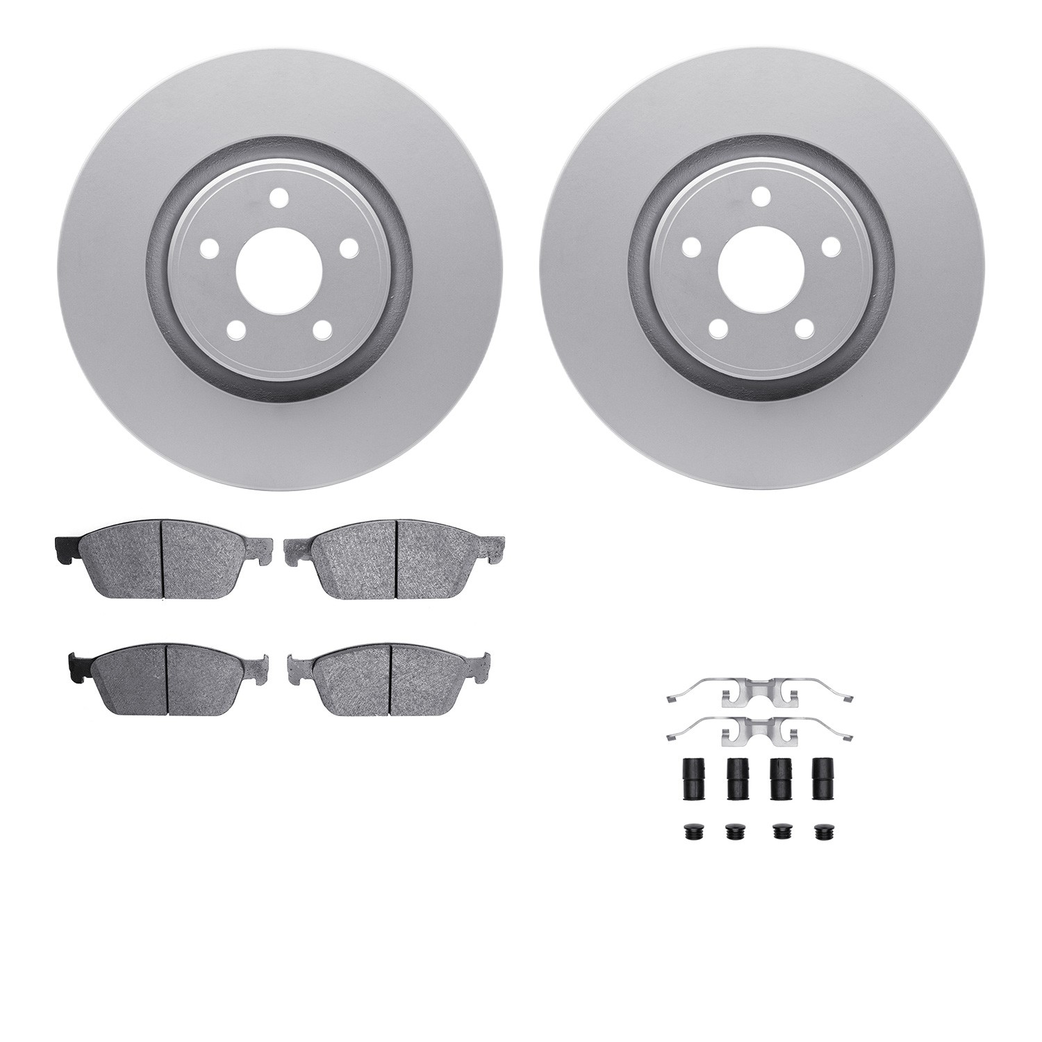 DFC GEOSPEC Coated Rotors with 5000 Brake Pads - Ceramic and Hardware