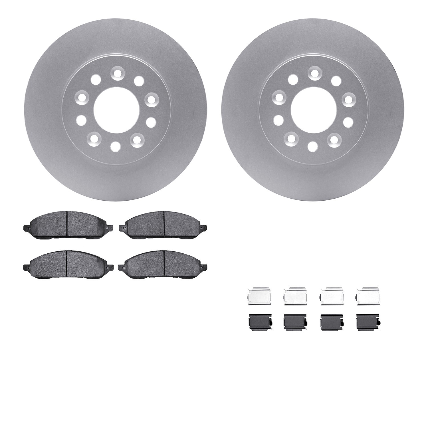 DFC GEOSPEC Coated Rotors with 5000 Brake Pads - Ceramic and Hardware