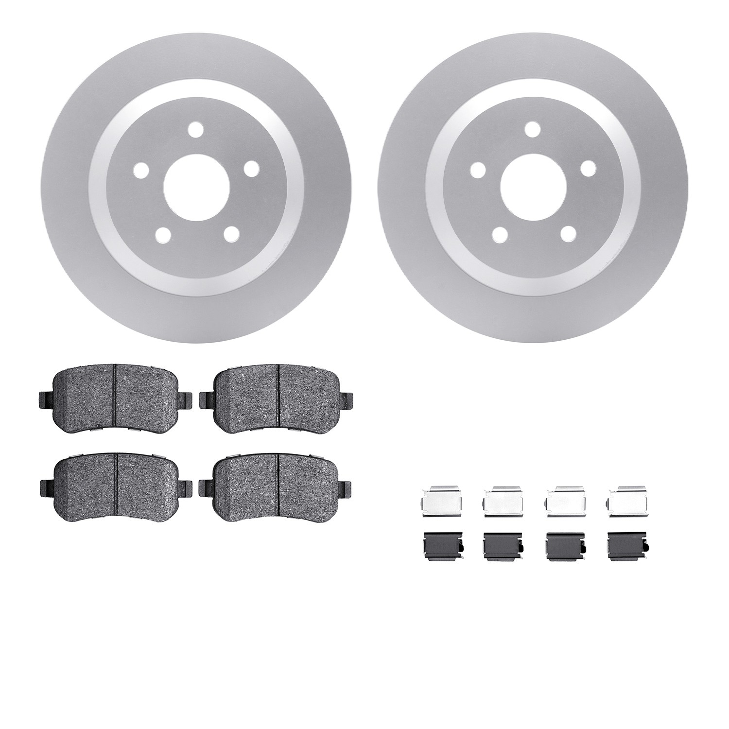 DFC GEOSPEC Coated Rotors with 5000 Brake Pads - Ceramic and Hardware