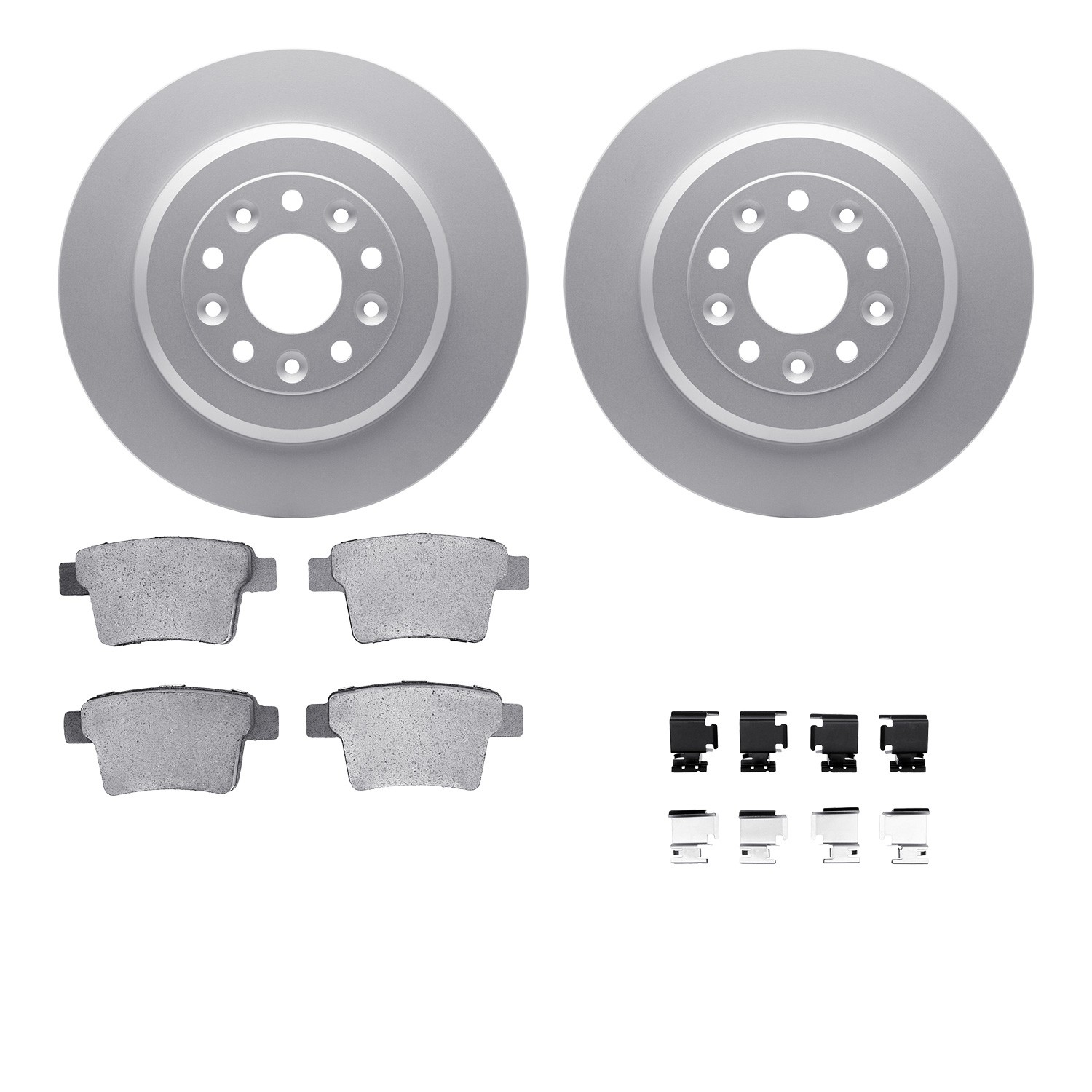 DFC GEOSPEC Coated Rotors with 5000 Brake Pads - Ceramic and Hardware