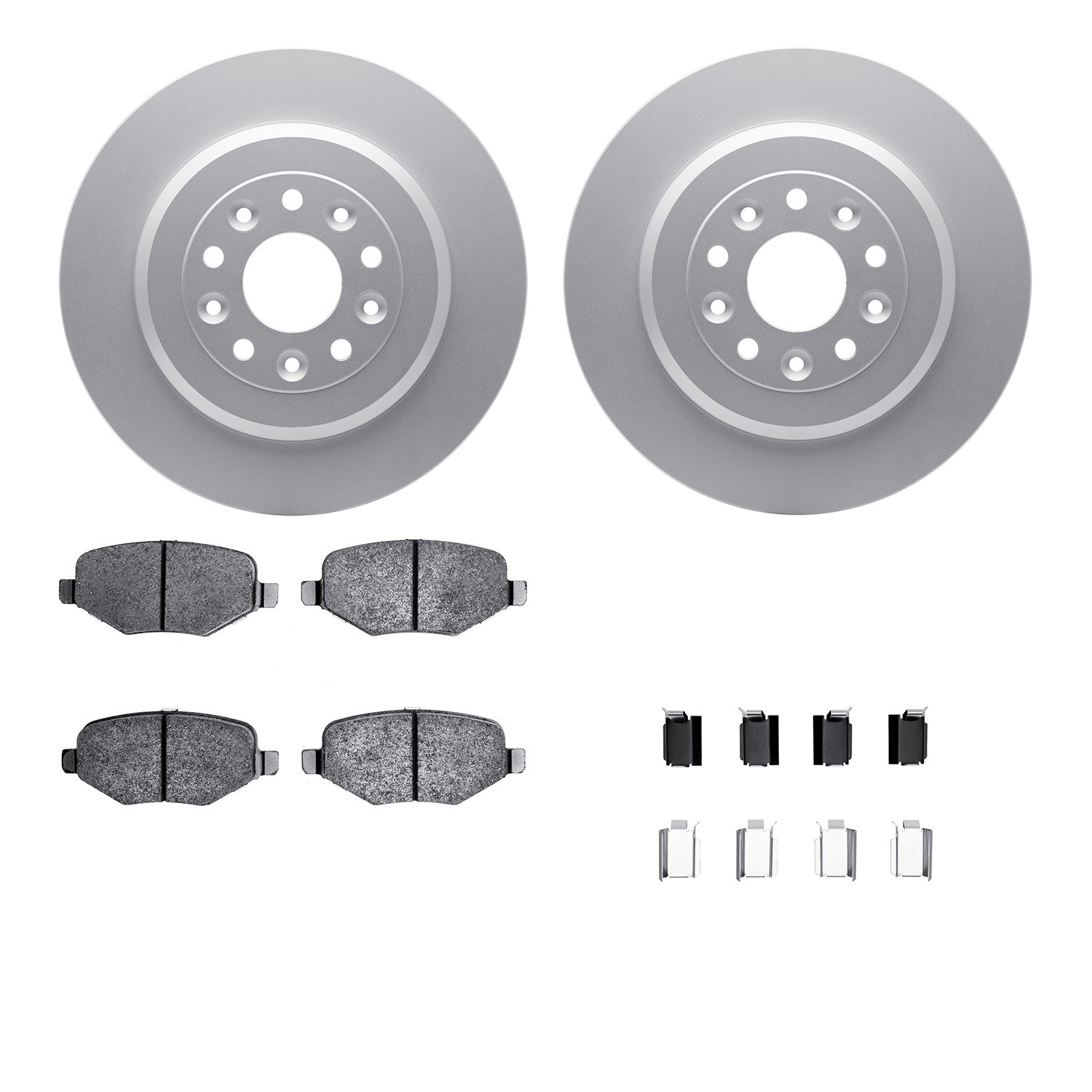 DFC GEOSPEC Coated Rotors with 5000 Brake Pads - Ceramic and Hardware