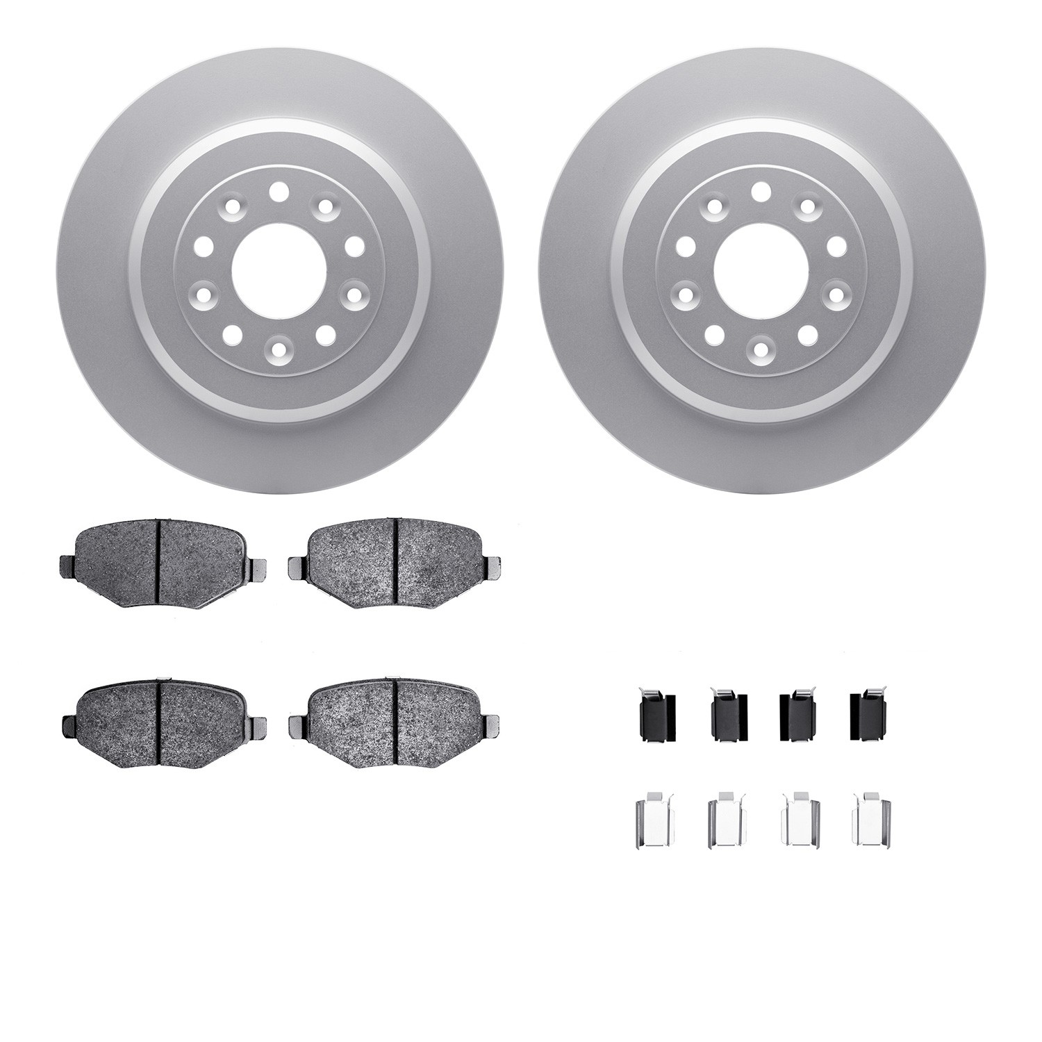 DFC GEOSPEC Coated Rotors with 5000 Brake Pads - Ceramic and Hardware