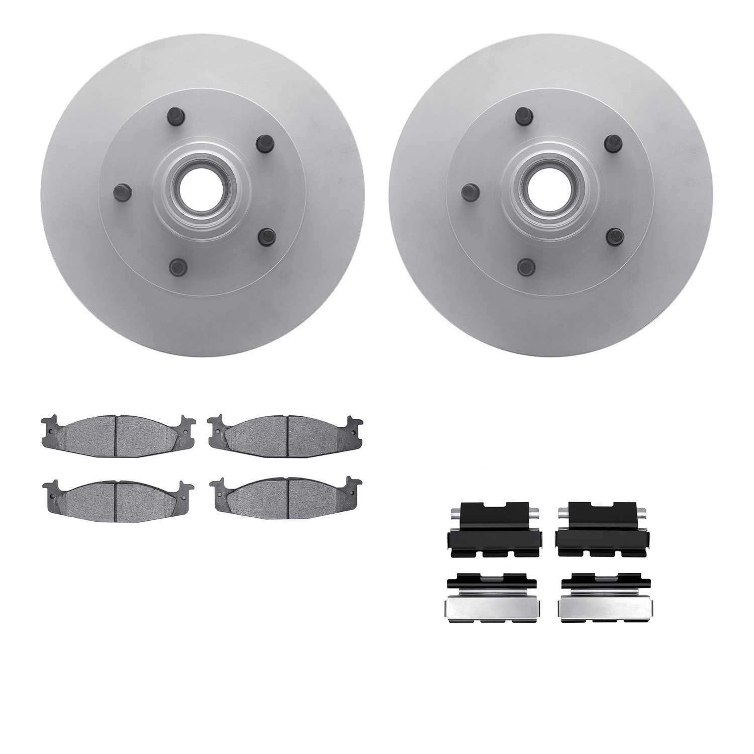 DFC GEOSPEC Coated Rotors with 5000 Brake Pads - Ceramic and Hardware