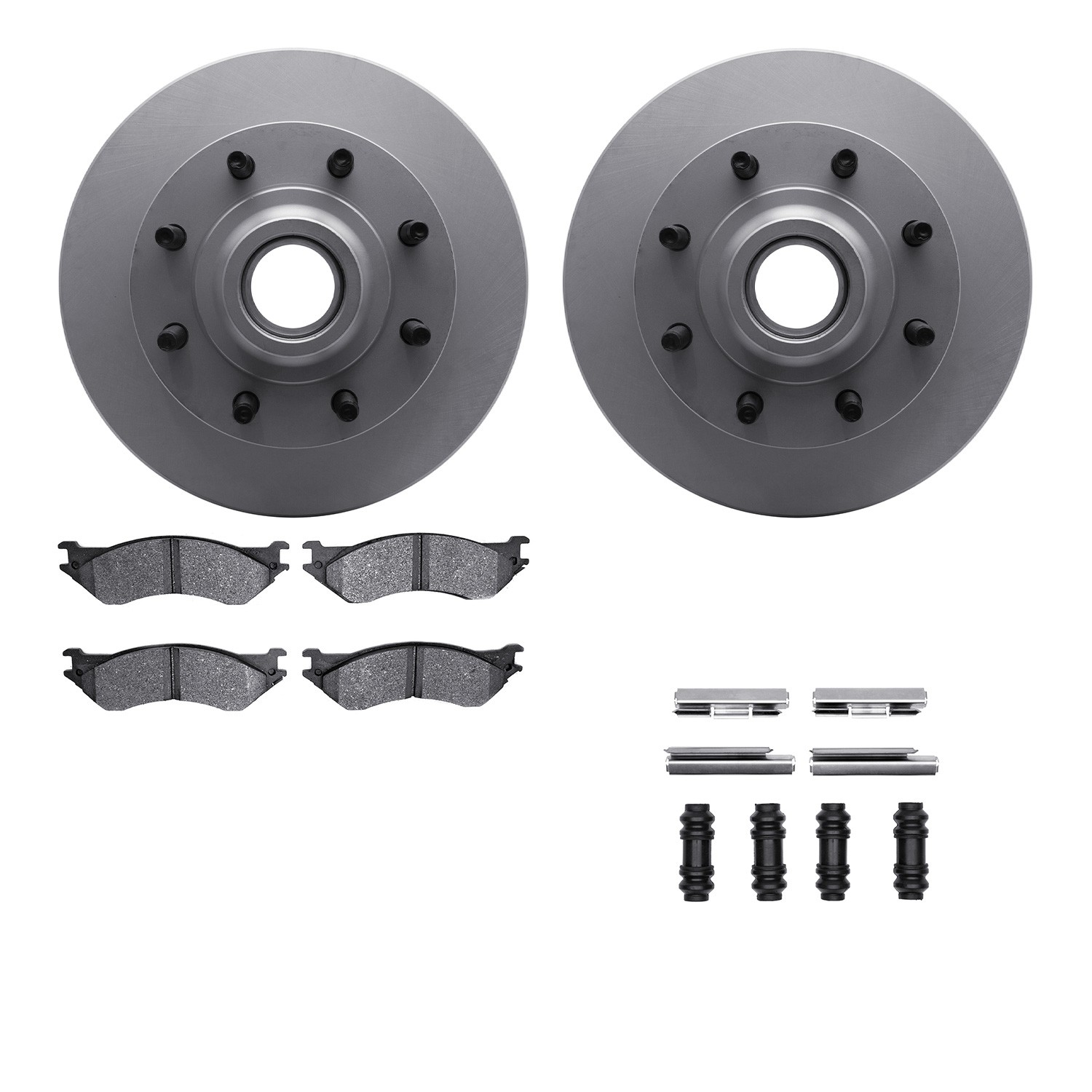 DFC GEOSPEC Coated Rotors with 5000 Brake Pads - Ceramic and Hardware