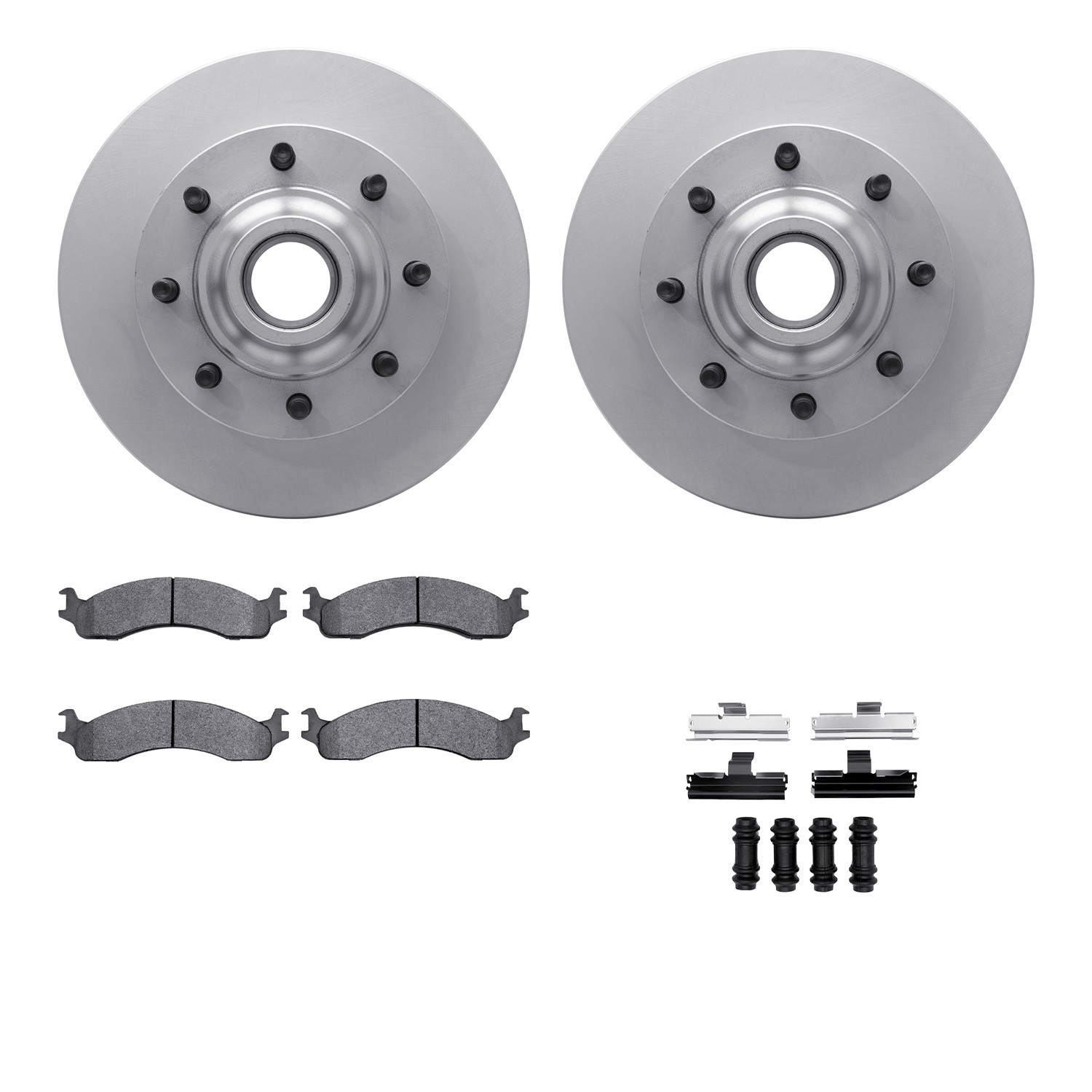 DFC GEOSPEC Coated Rotors with 5000 Brake Pads - Ceramic and Hardware