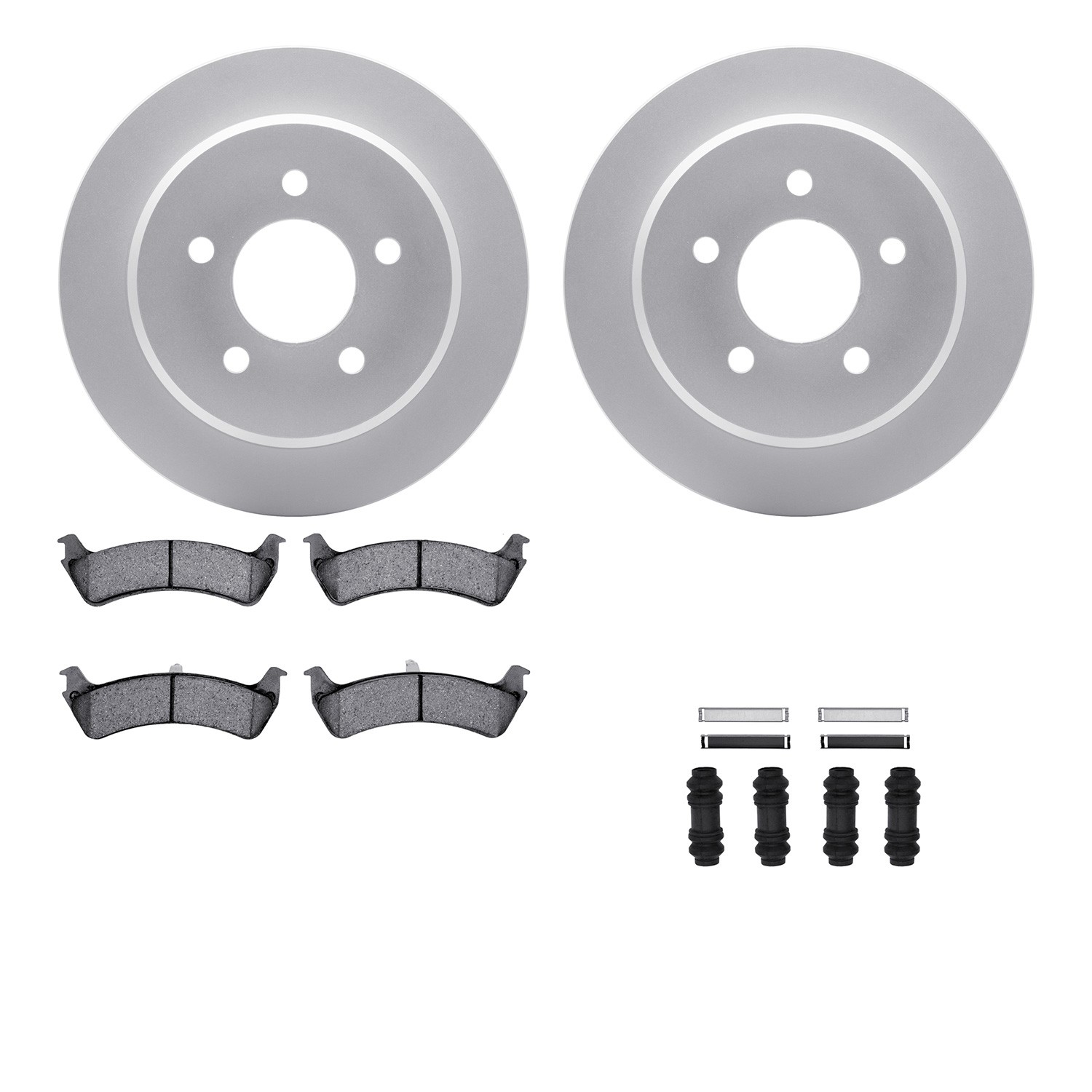 DFC GEOSPEC Coated Rotors with 5000 Brake Pads - Ceramic and Hardware