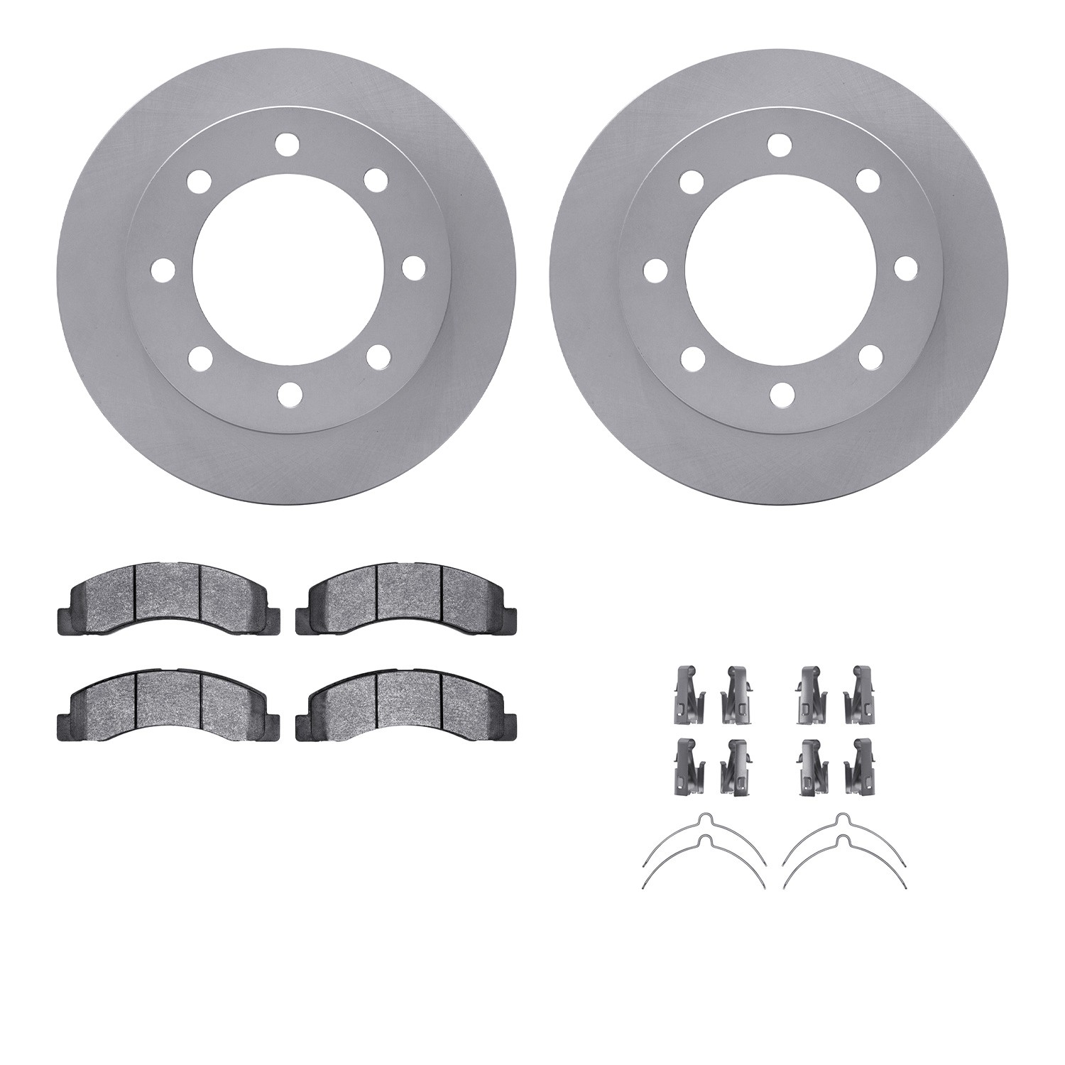 DFC GEOSPEC Coated Rotors with 5000 Brake Pads - Ceramic and Hardware