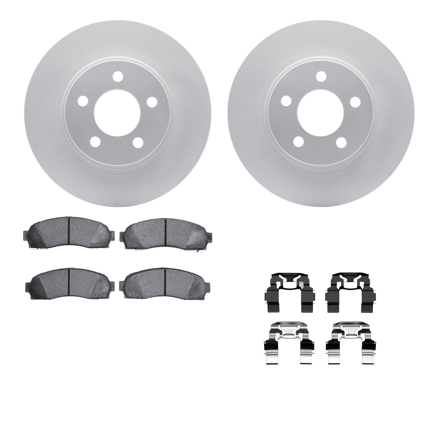 DFC GEOSPEC Coated Rotors with 5000 Brake Pads - Ceramic and Hardware