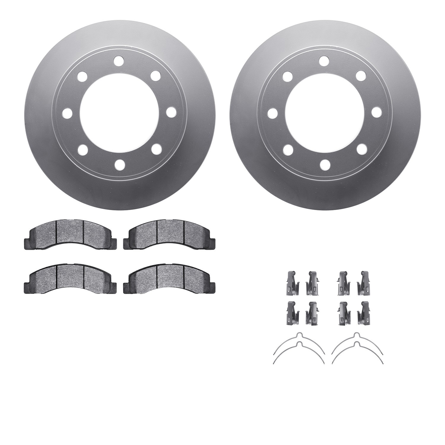 DFC GEOSPEC Coated Rotors with 5000 Brake Pads - Ceramic and Hardware