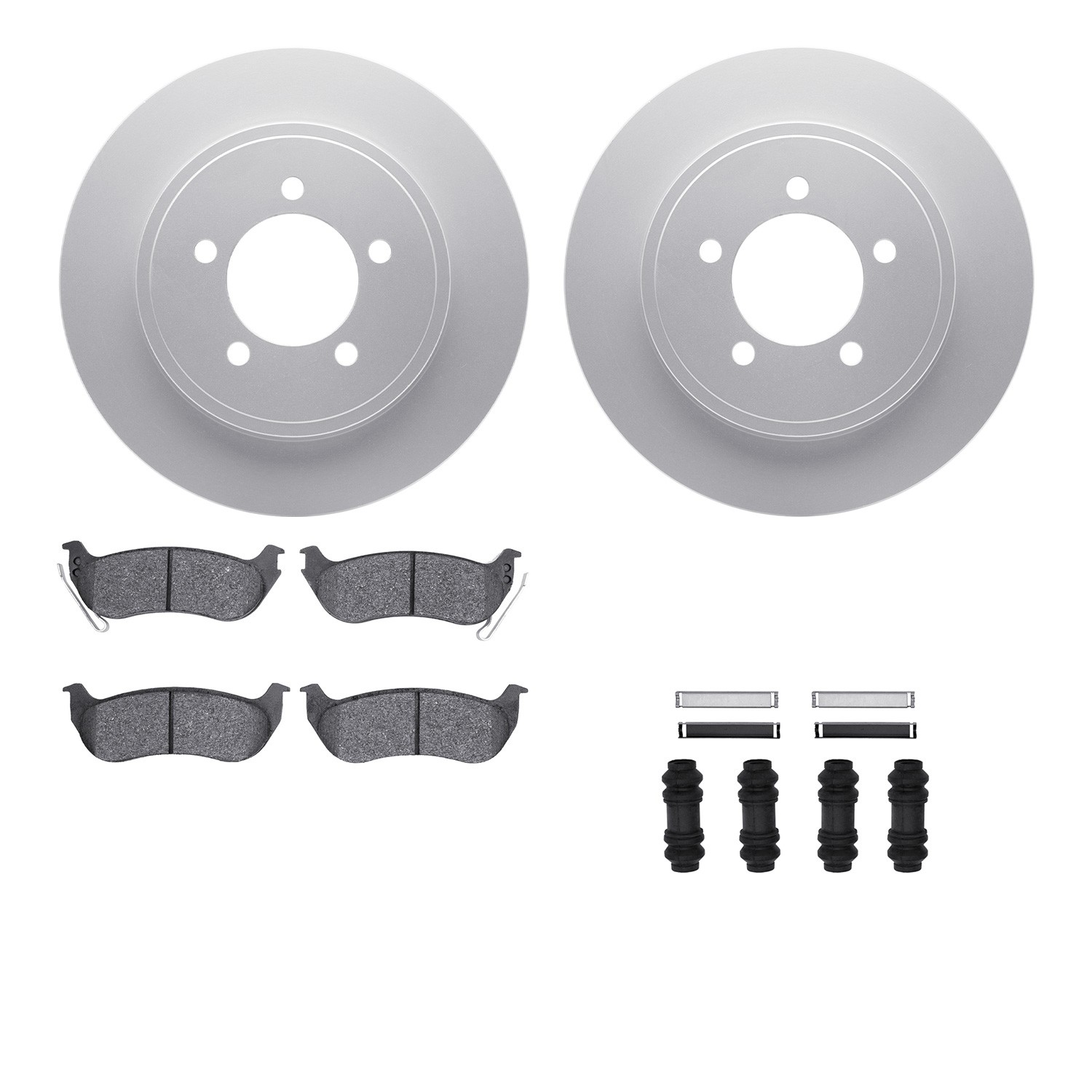 DFC GEOSPEC Coated Rotors with 5000 Brake Pads - Ceramic and Hardware