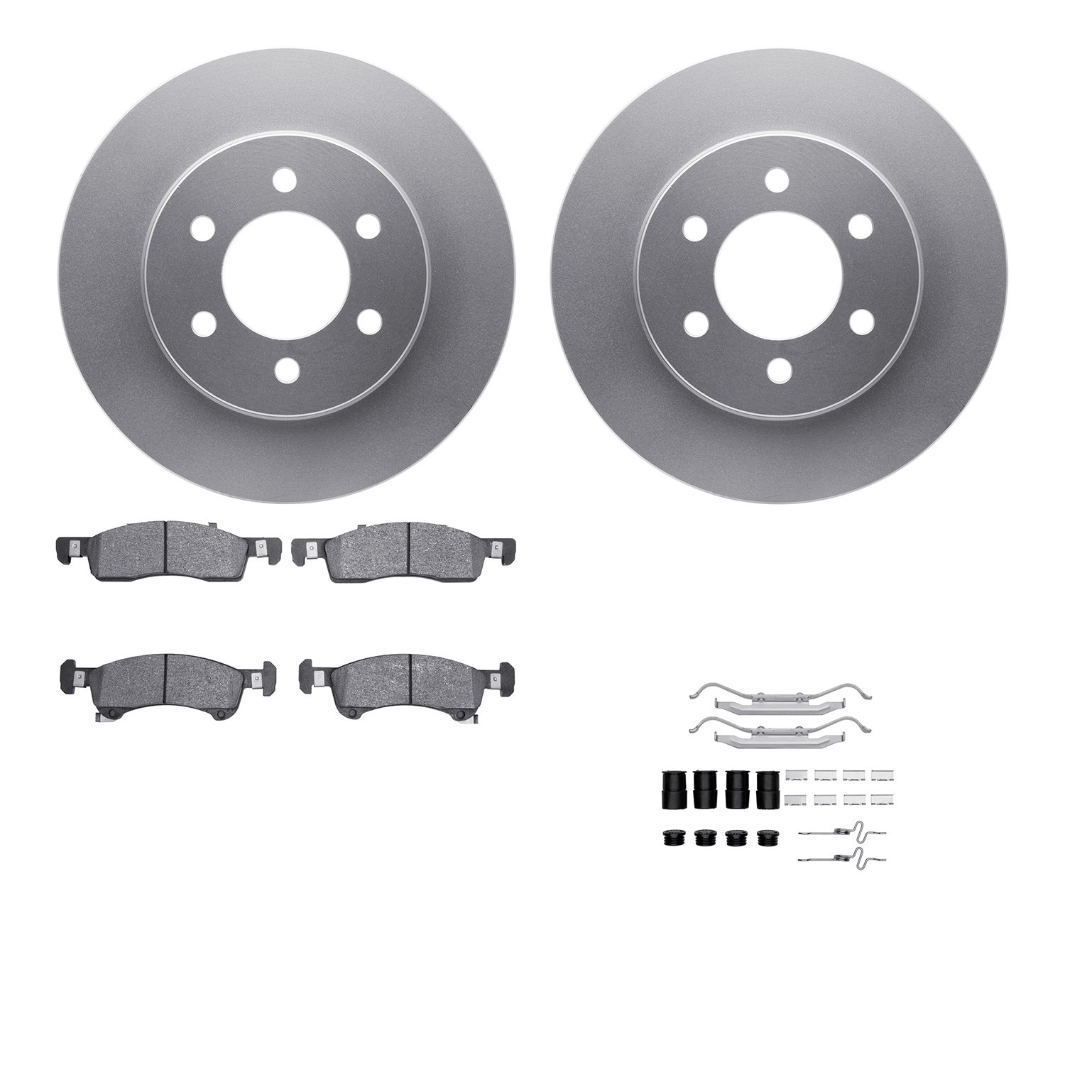 DFC GEOSPEC Coated Rotors with 5000 Brake Pads - Ceramic and Hardware
