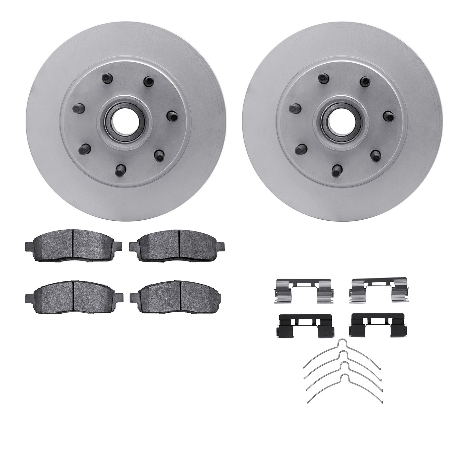 DFC GEOSPEC Coated Rotors with 5000 Brake Pads - Ceramic and Hardware