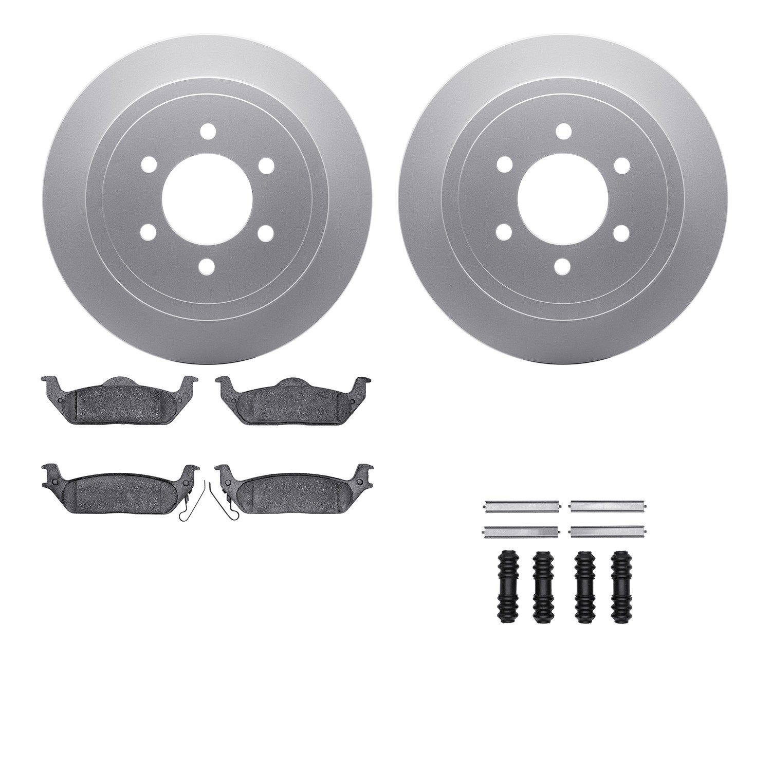 DFC GEOSPEC Coated Rotors with 5000 Brake Pads - Ceramic and Hardware