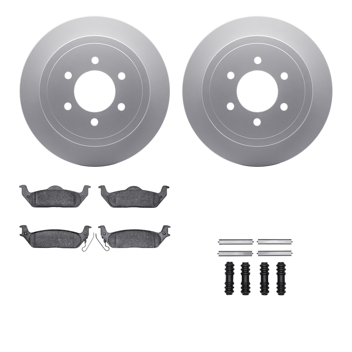 DFC GEOSPEC Coated Rotors with 5000 Brake Pads - Ceramic and Hardware