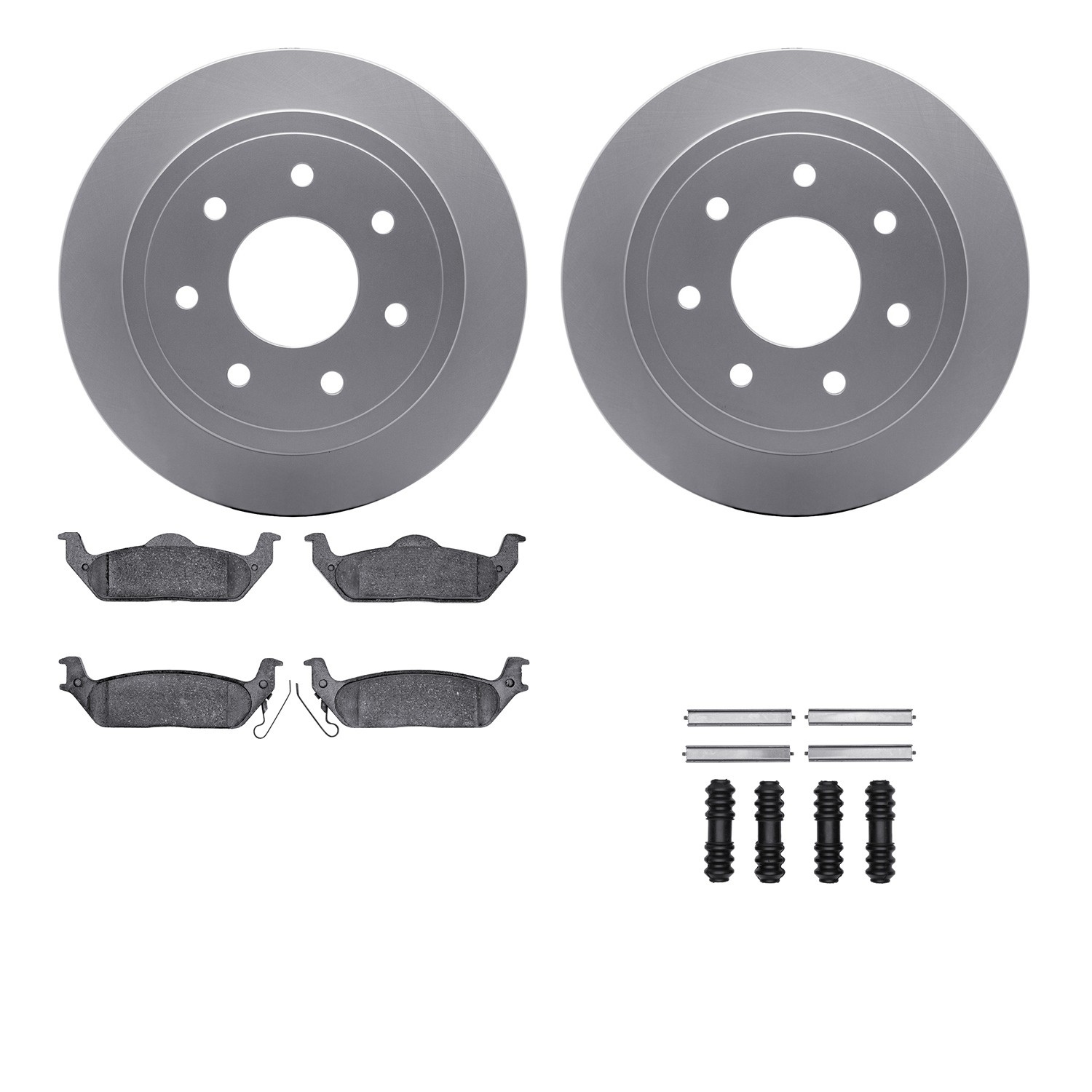 DFC GEOSPEC Coated Rotors with 5000 Brake Pads - Ceramic and Hardware