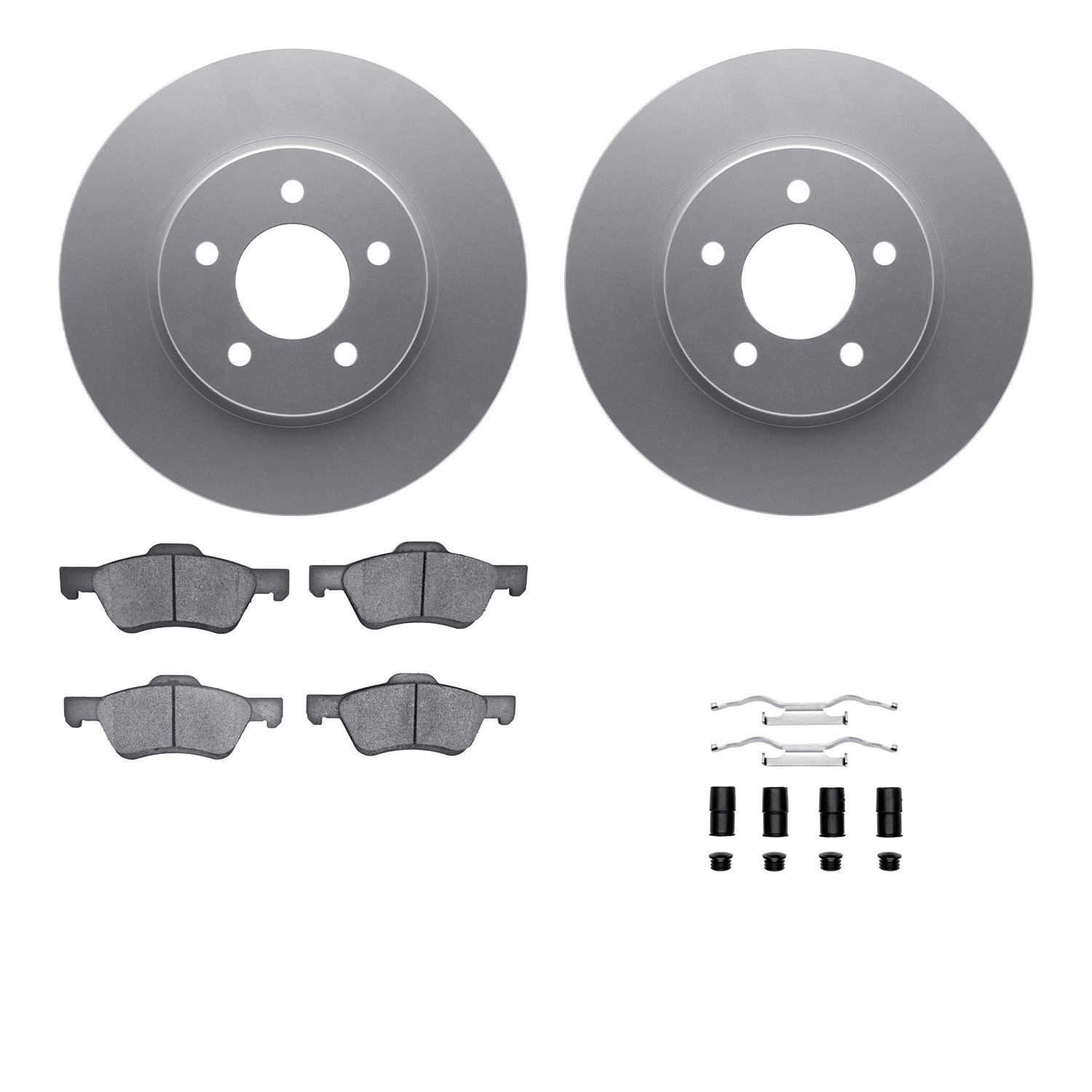 DFC GEOSPEC Coated Rotors with 5000 Brake Pads - Ceramic and Hardware