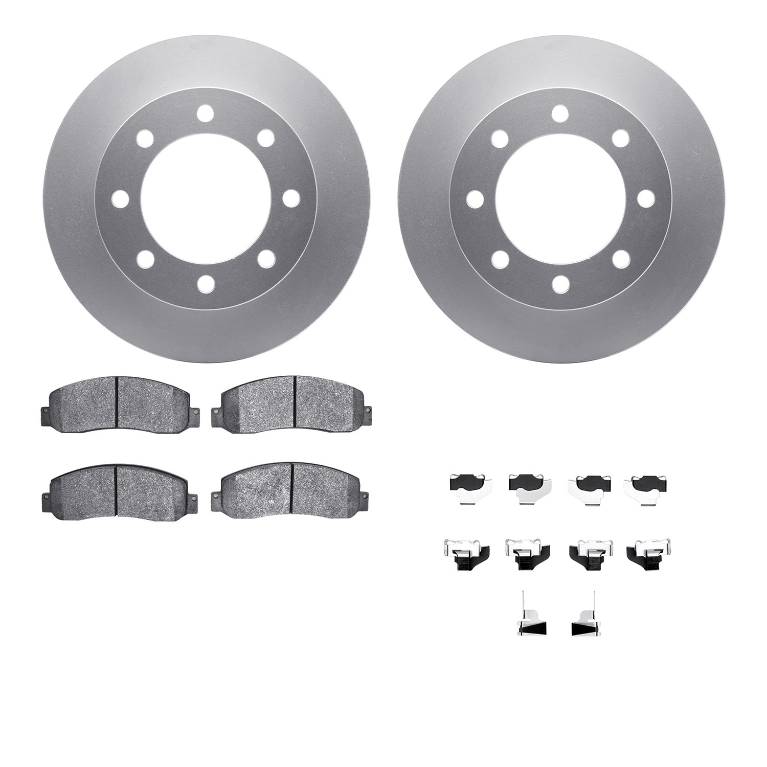 DFC GEOSPEC Coated Rotors with 5000 Brake Pads - Ceramic and Hardware