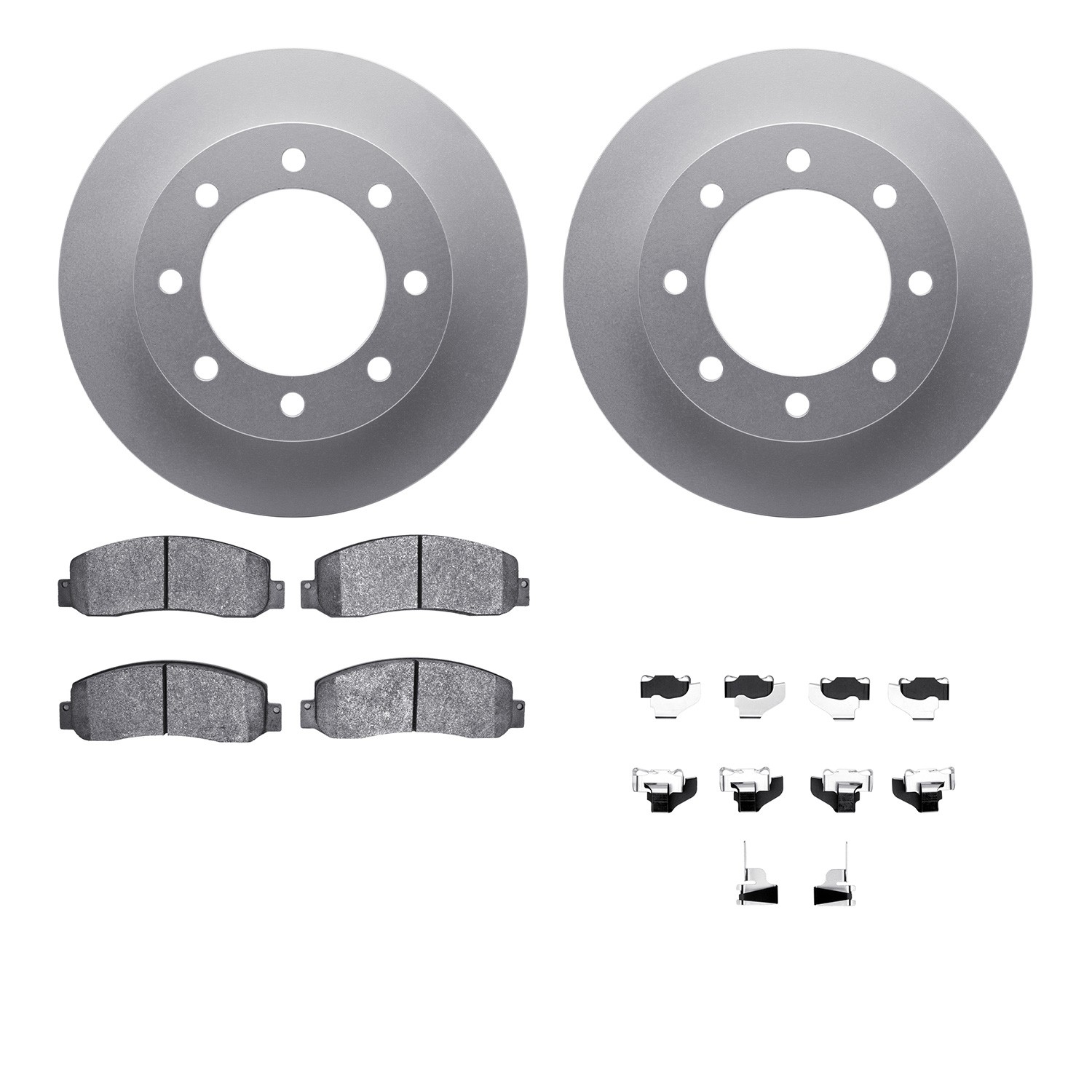 DFC GEOSPEC Coated Rotors with 5000 Brake Pads - Ceramic and Hardware