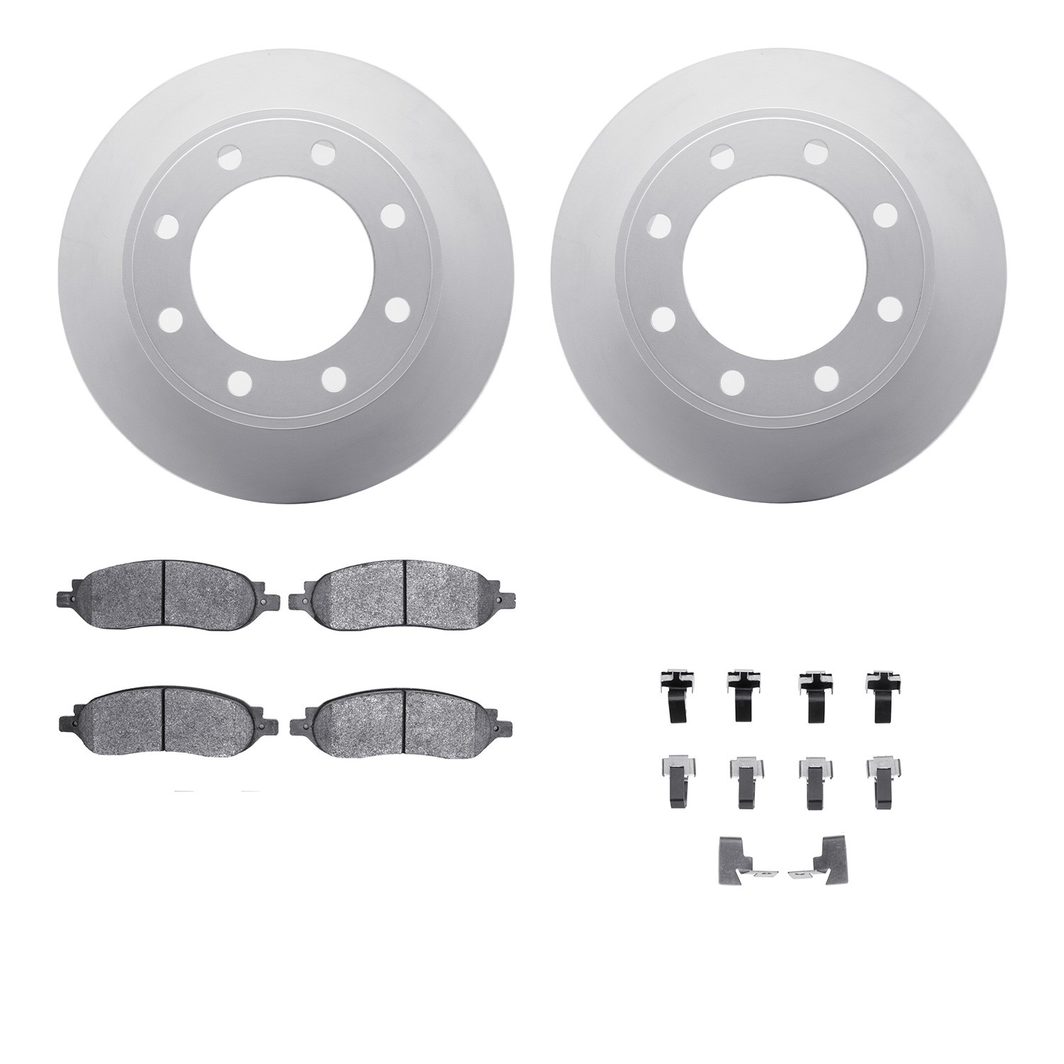 DFC GEOSPEC Coated Rotors with 5000 Brake Pads - Ceramic and Hardware
