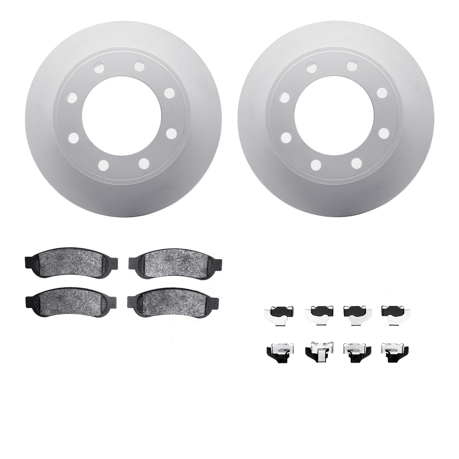 DFC GEOSPEC Coated Rotors with 5000 Brake Pads - Ceramic and Hardware