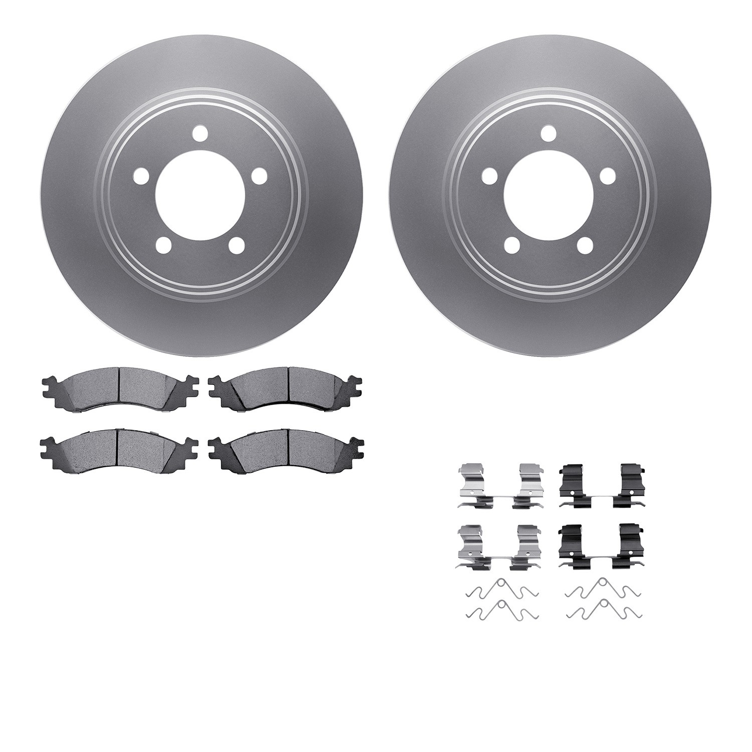 DFC GEOSPEC Coated Rotors with 5000 Brake Pads - Ceramic and Hardware