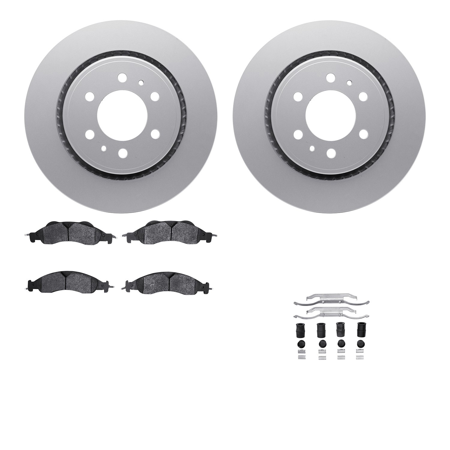 DFC GEOSPEC Coated Rotors with 5000 Brake Pads - Ceramic and Hardware