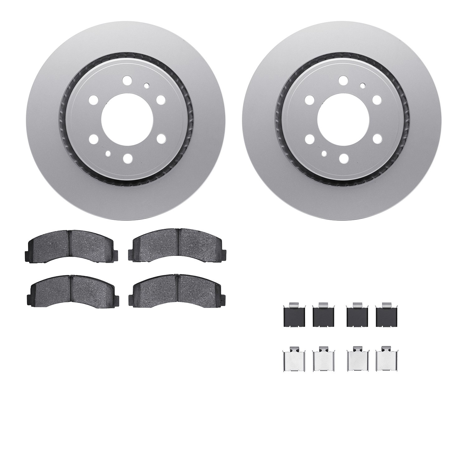 DFC GEOSPEC Coated Rotors with 5000 Brake Pads - Ceramic and Hardware