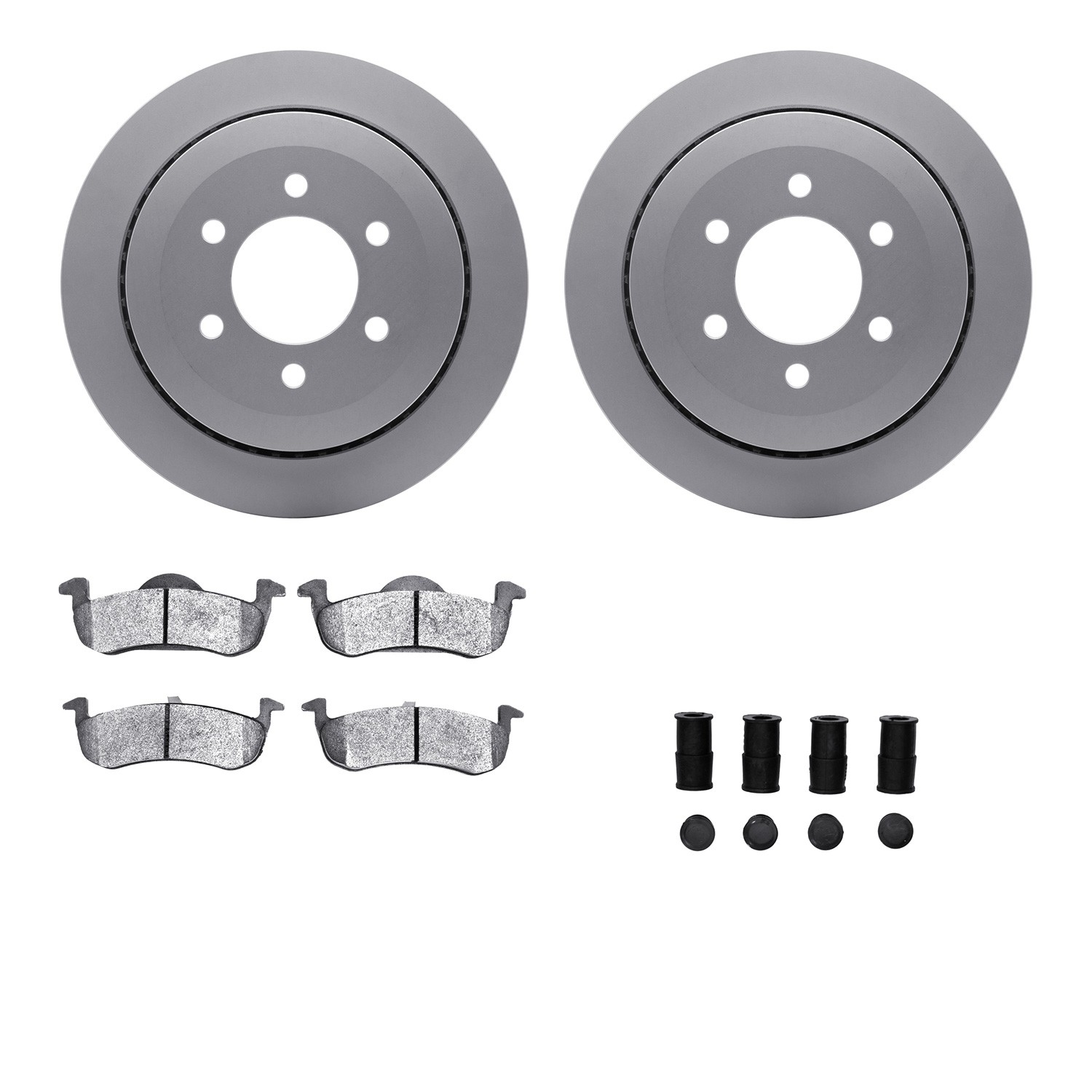 DFC GEOSPEC Coated Rotors with 5000 Brake Pads - Ceramic and Hardware