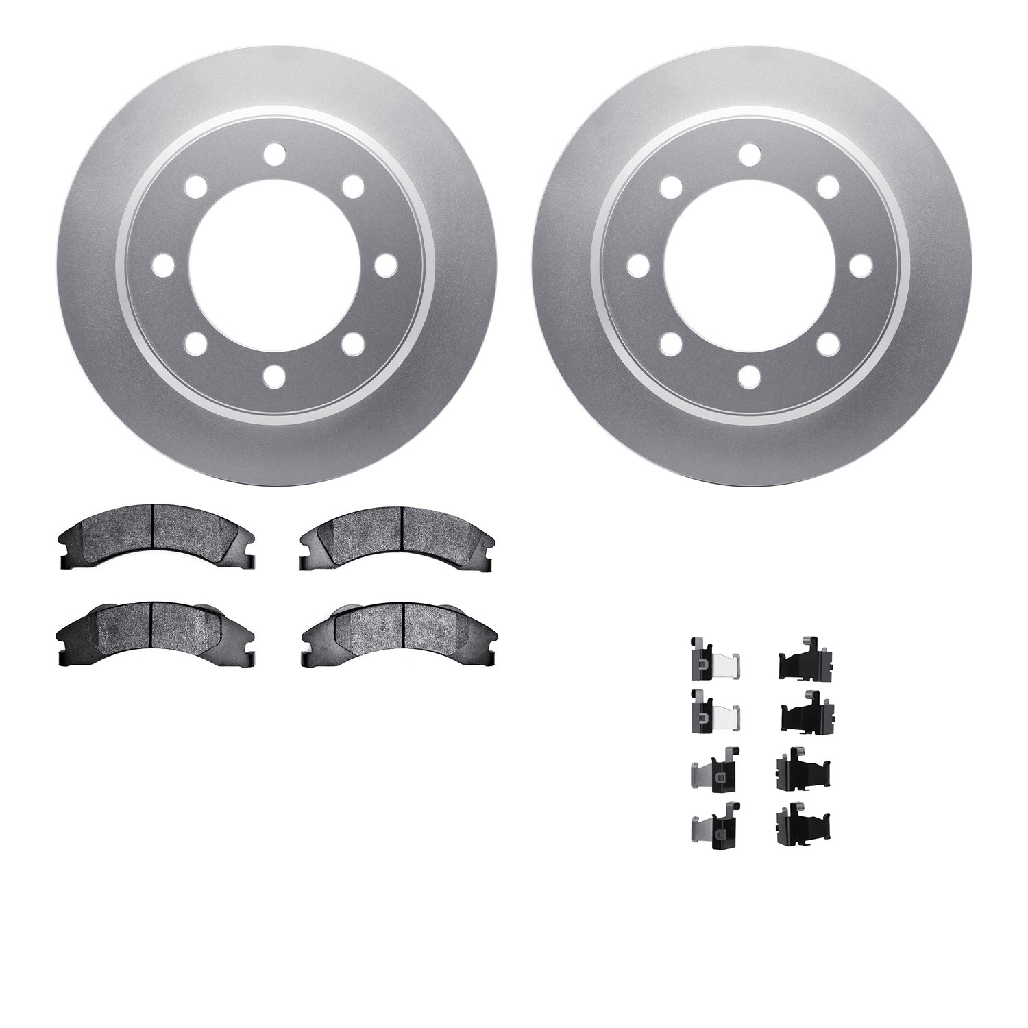 DFC GEOSPEC Coated Rotors with 5000 Brake Pads - Ceramic and Hardware