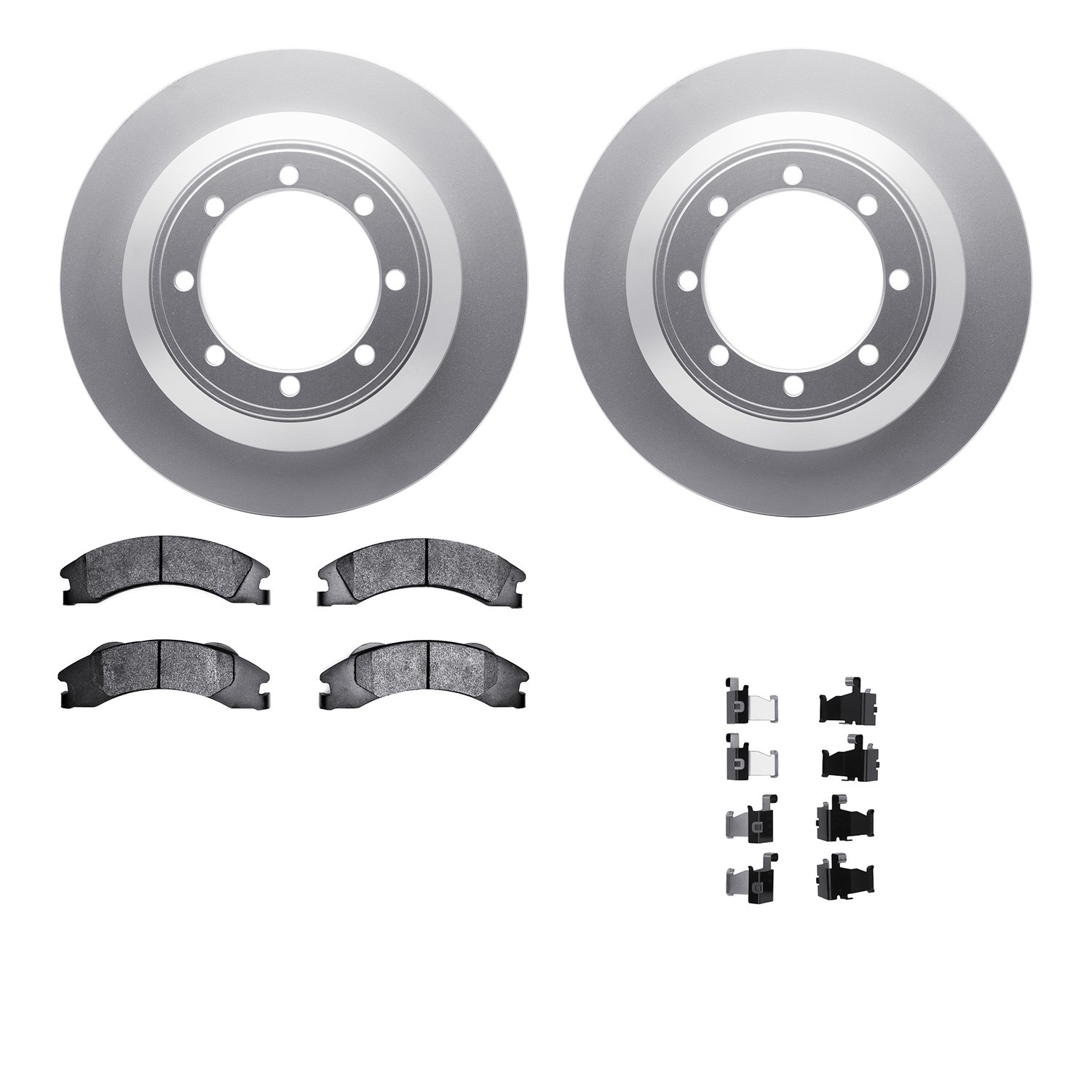 DFC GEOSPEC Coated Rotors with 5000 Brake Pads - Ceramic and Hardware
