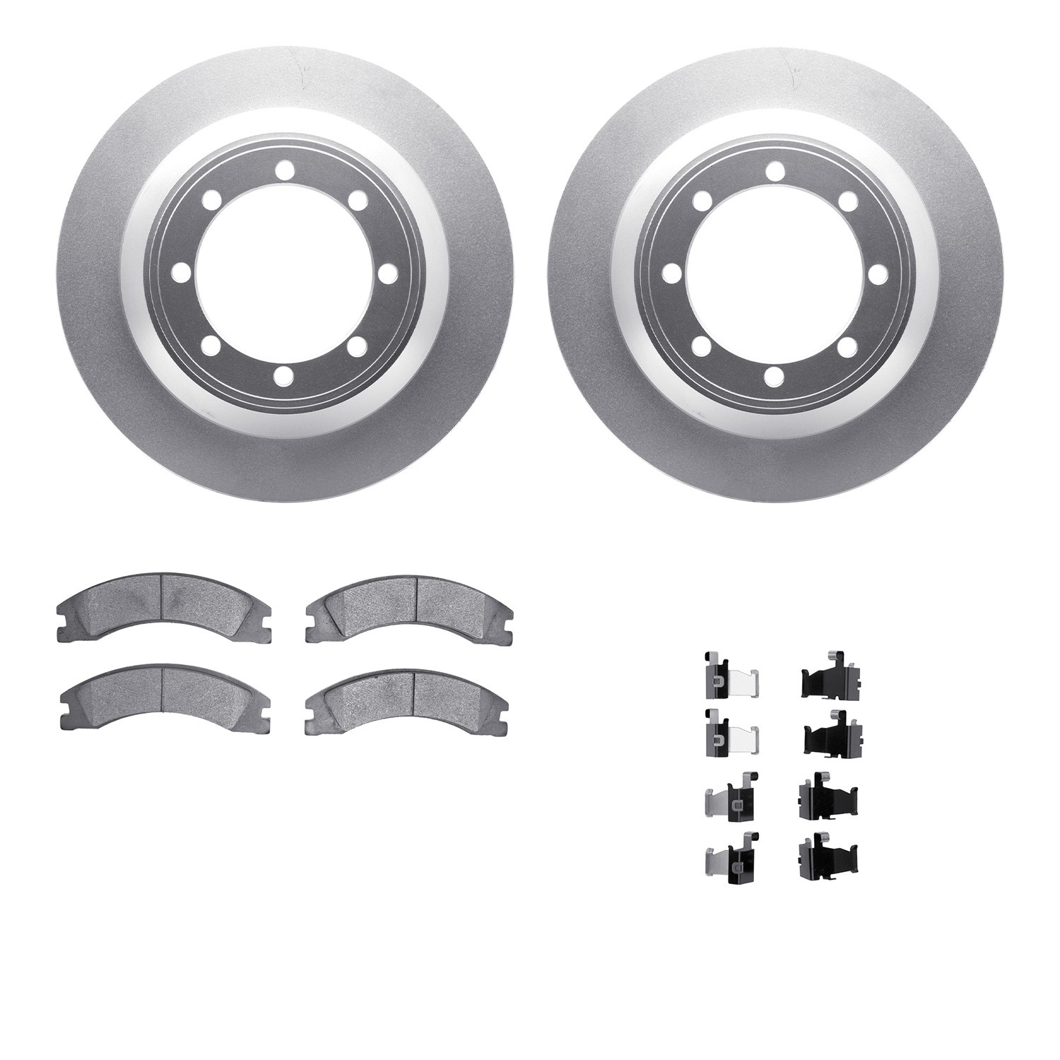 DFC GEOSPEC Coated Rotors with 5000 Brake Pads - Ceramic and Hardware