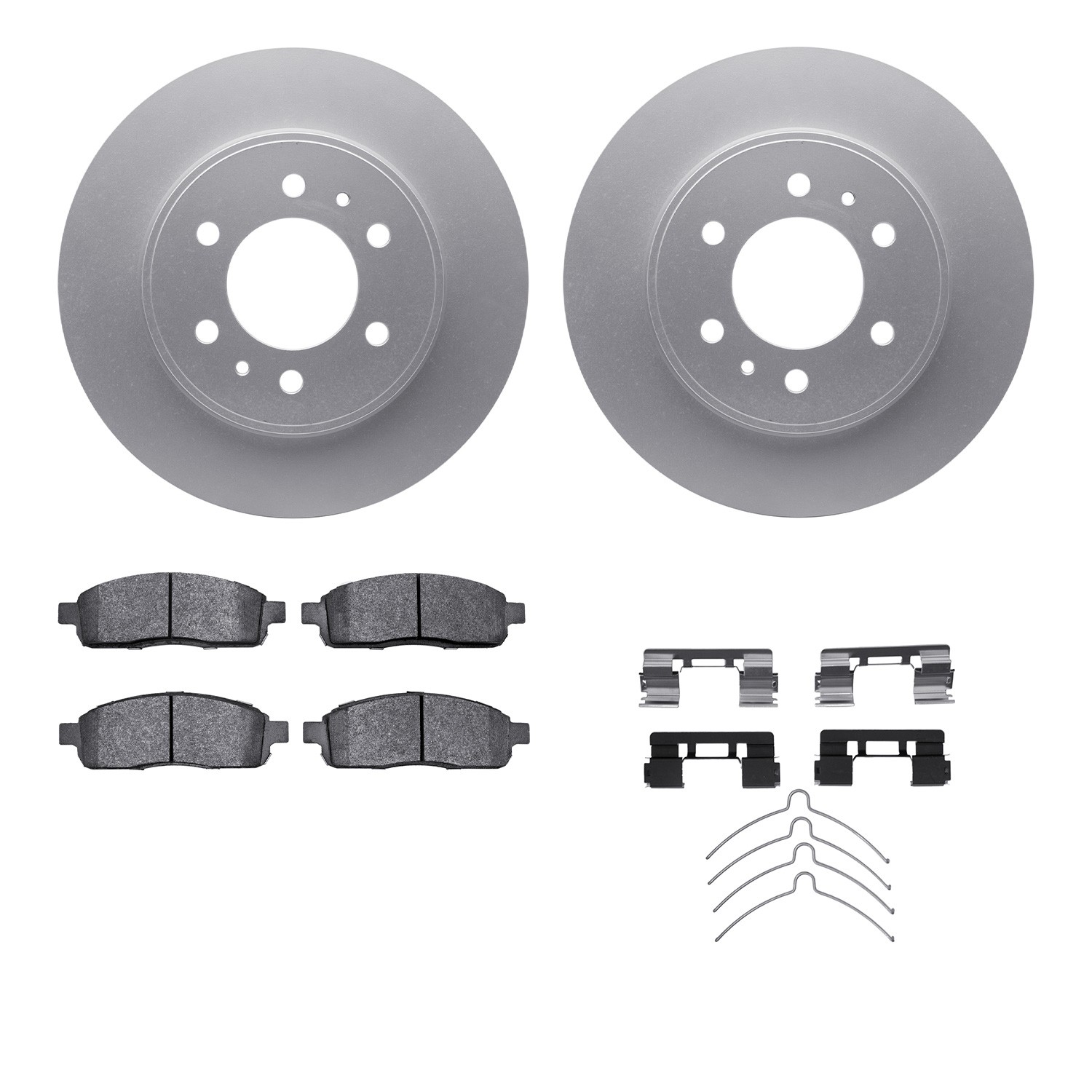 DFC GEOSPEC Coated Rotors with 5000 Brake Pads - Ceramic and Hardware