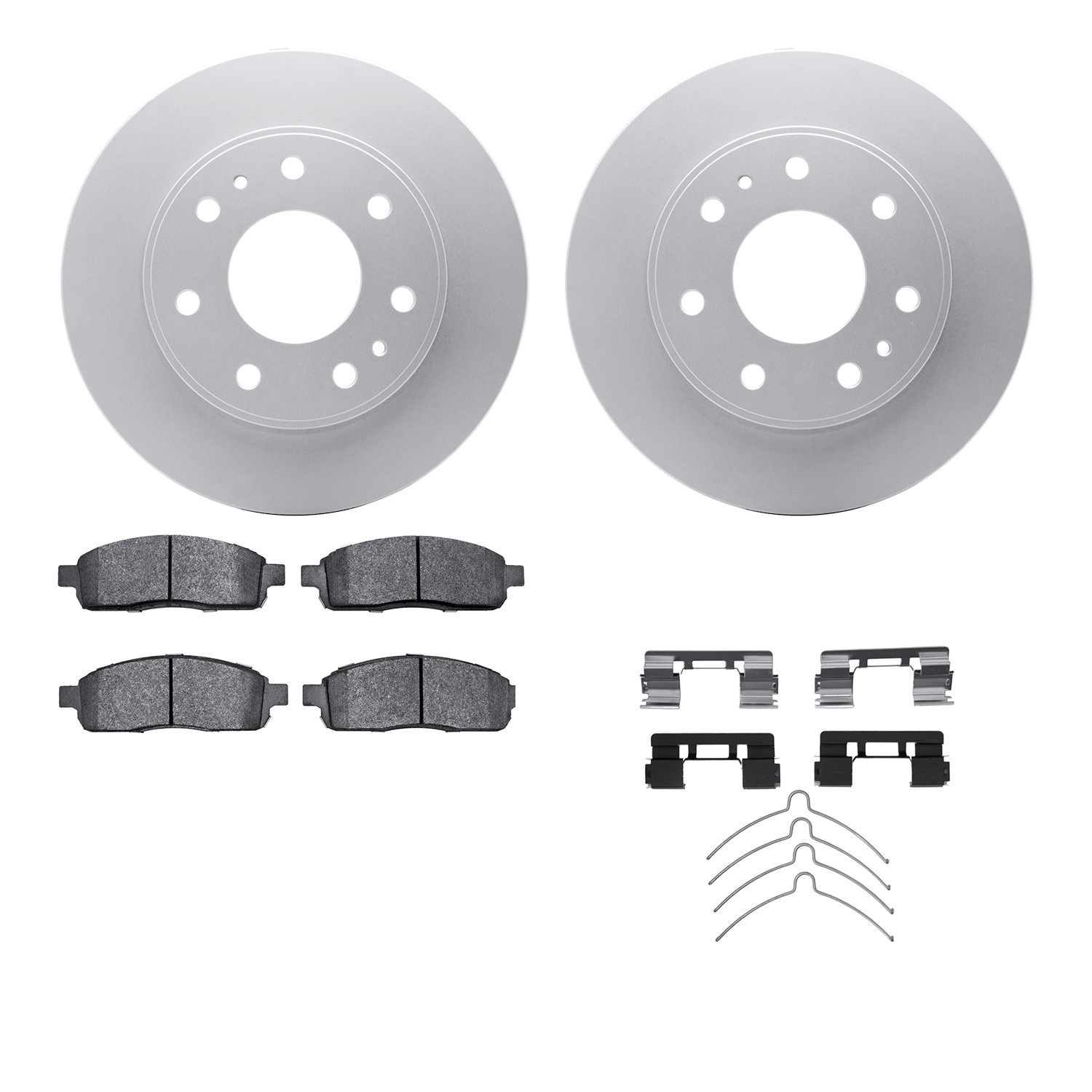DFC GEOSPEC Coated Rotors with 5000 Brake Pads - Ceramic and Hardware