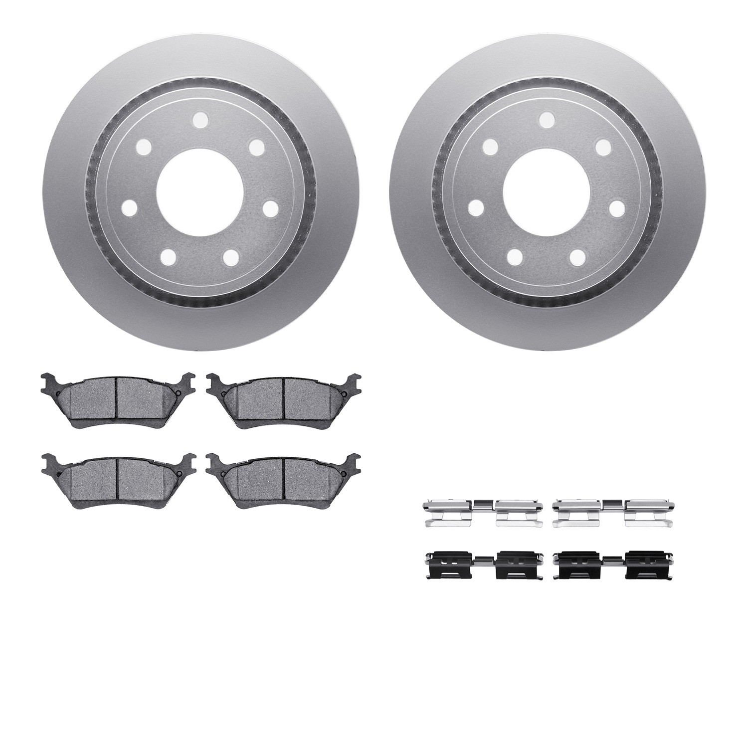 DFC GEOSPEC Coated Rotors with 5000 Brake Pads - Ceramic and Hardware